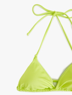 Boyundan Bağlamalı Parlak Üçgen Bikini Üstü_1