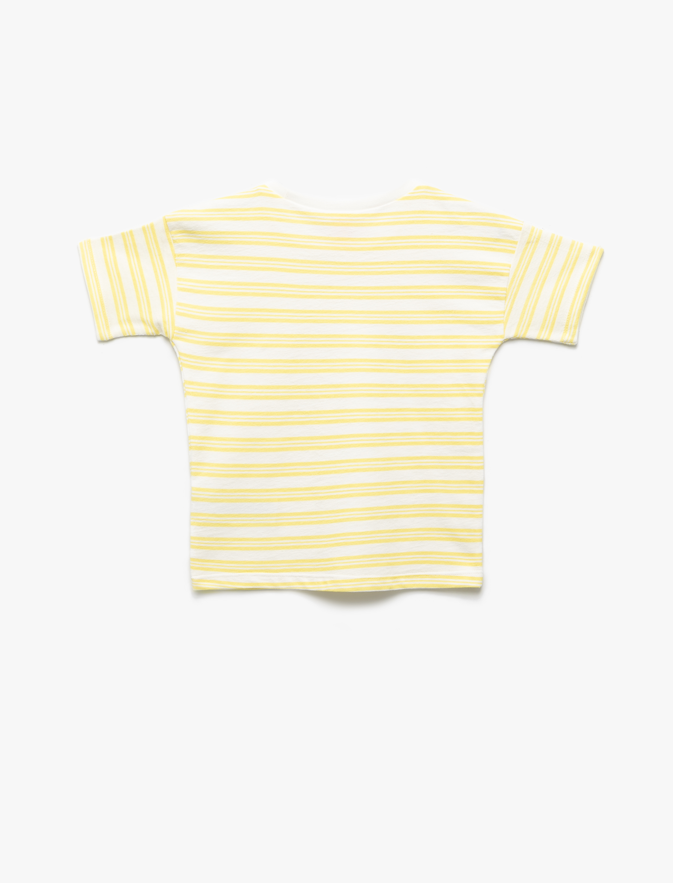  Erkek Bebek Pamuklu Kısa Kollu Bisiklet Yaka Çizgili Tişört