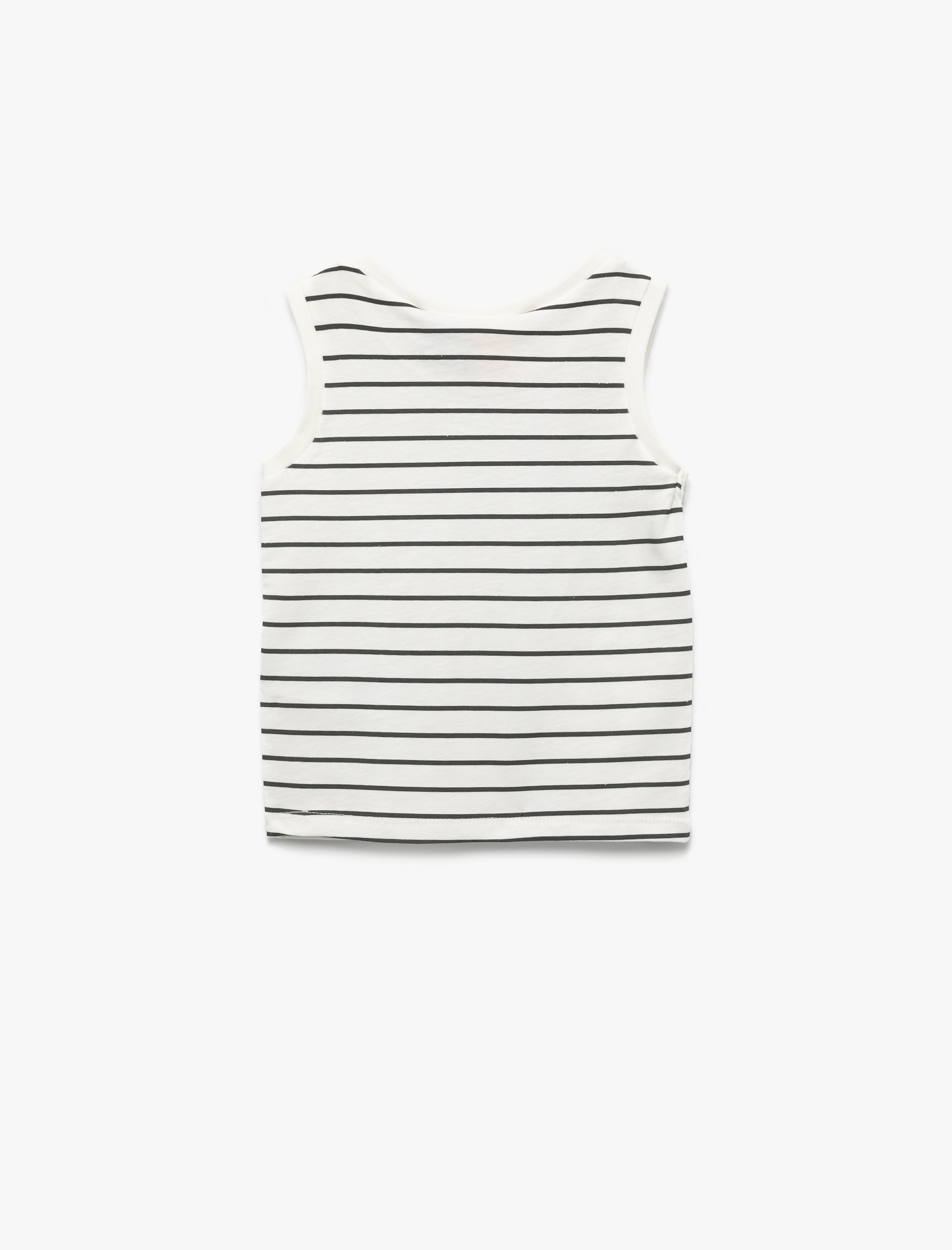  Erkek Bebek Pamuklu Bisiklet Yaka Kolsuz Lisanslı Snoopy Baskılı Çizgili Atlet