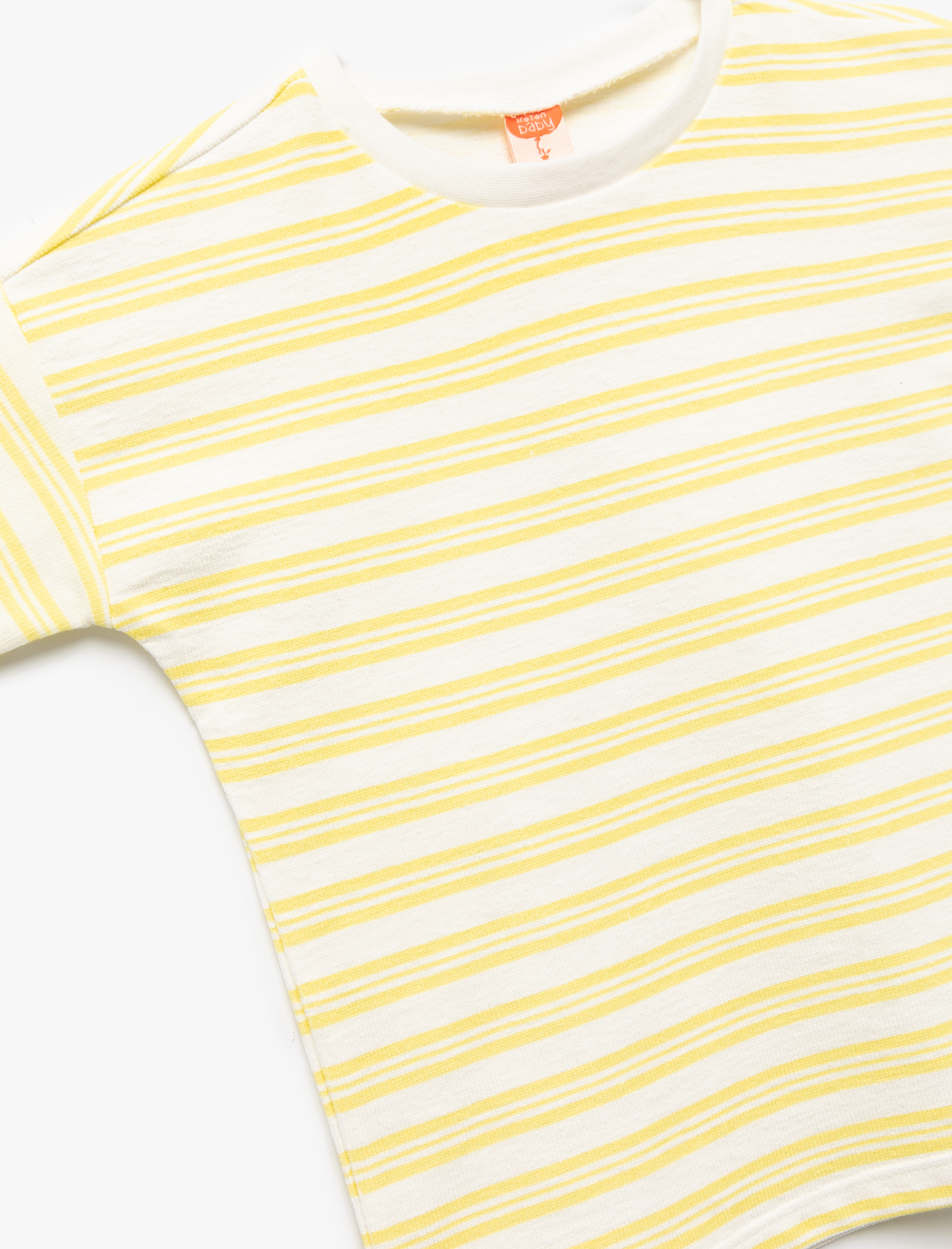  Erkek Bebek Pamuklu Kısa Kollu Bisiklet Yaka Çizgili Tişört