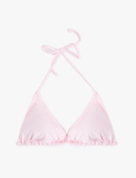 Boyundan Bağlamalı Üçgen Bikini Üstü