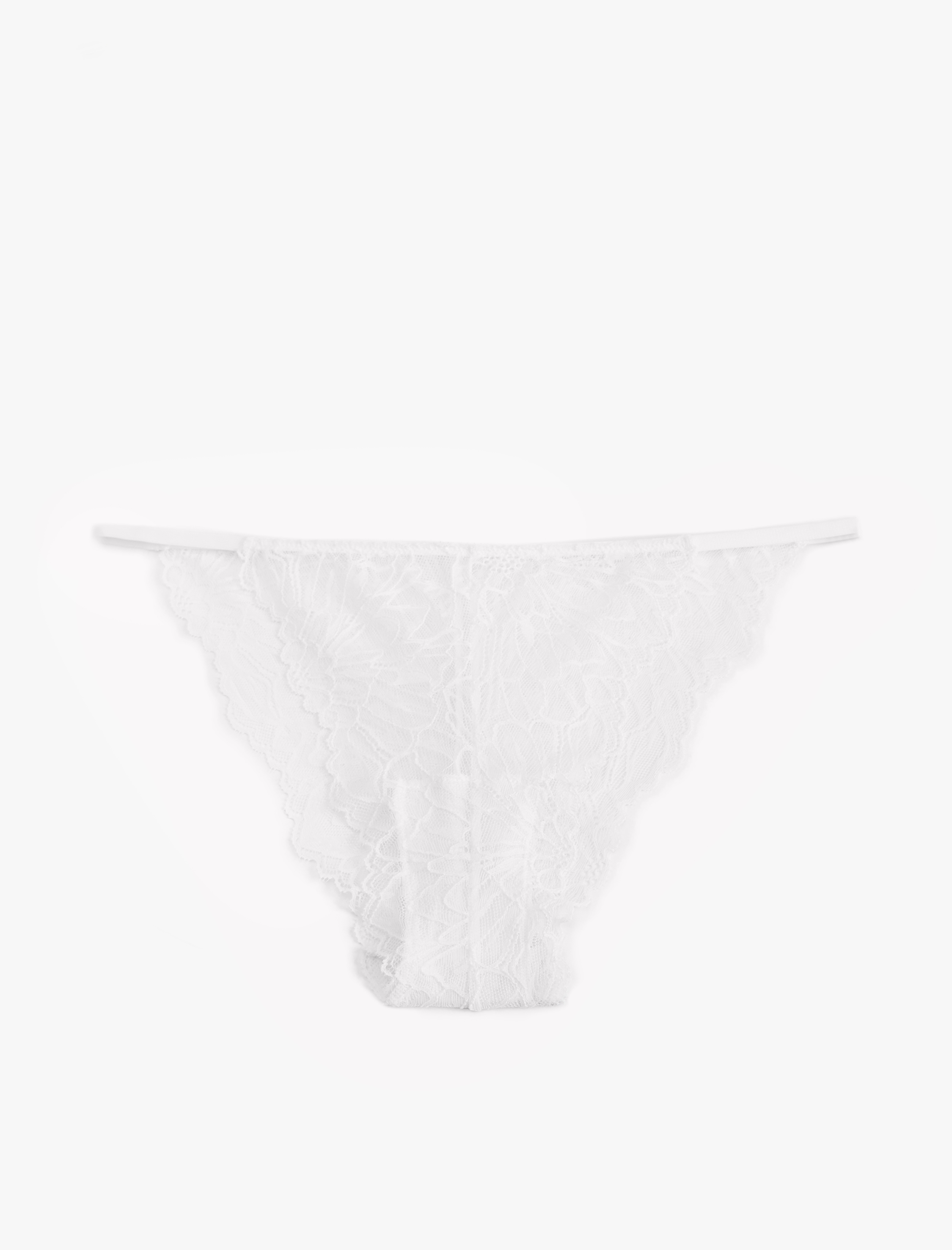   Yanları İpli Floral Dokulu Dantelli Külot