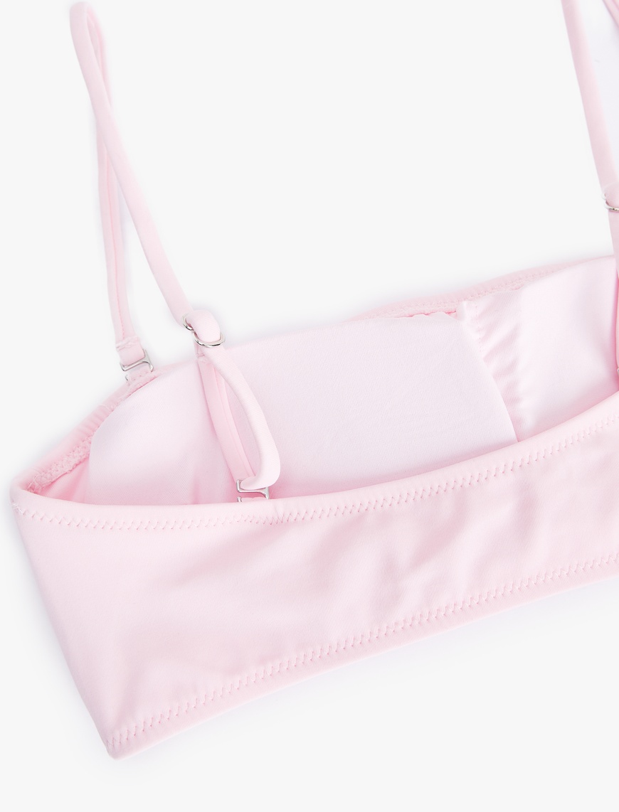   Hafif Destekli Çıkarılabilir Askılı Straplez Bikini Üstü