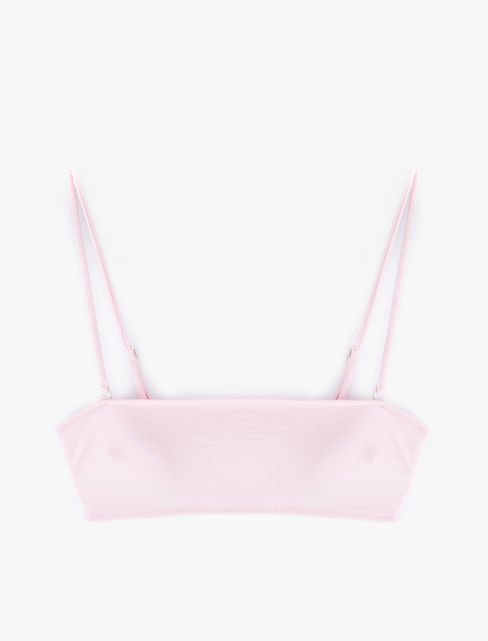  Hafif Destekli Çıkarılabilir Askılı Straplez Bikini Üstü