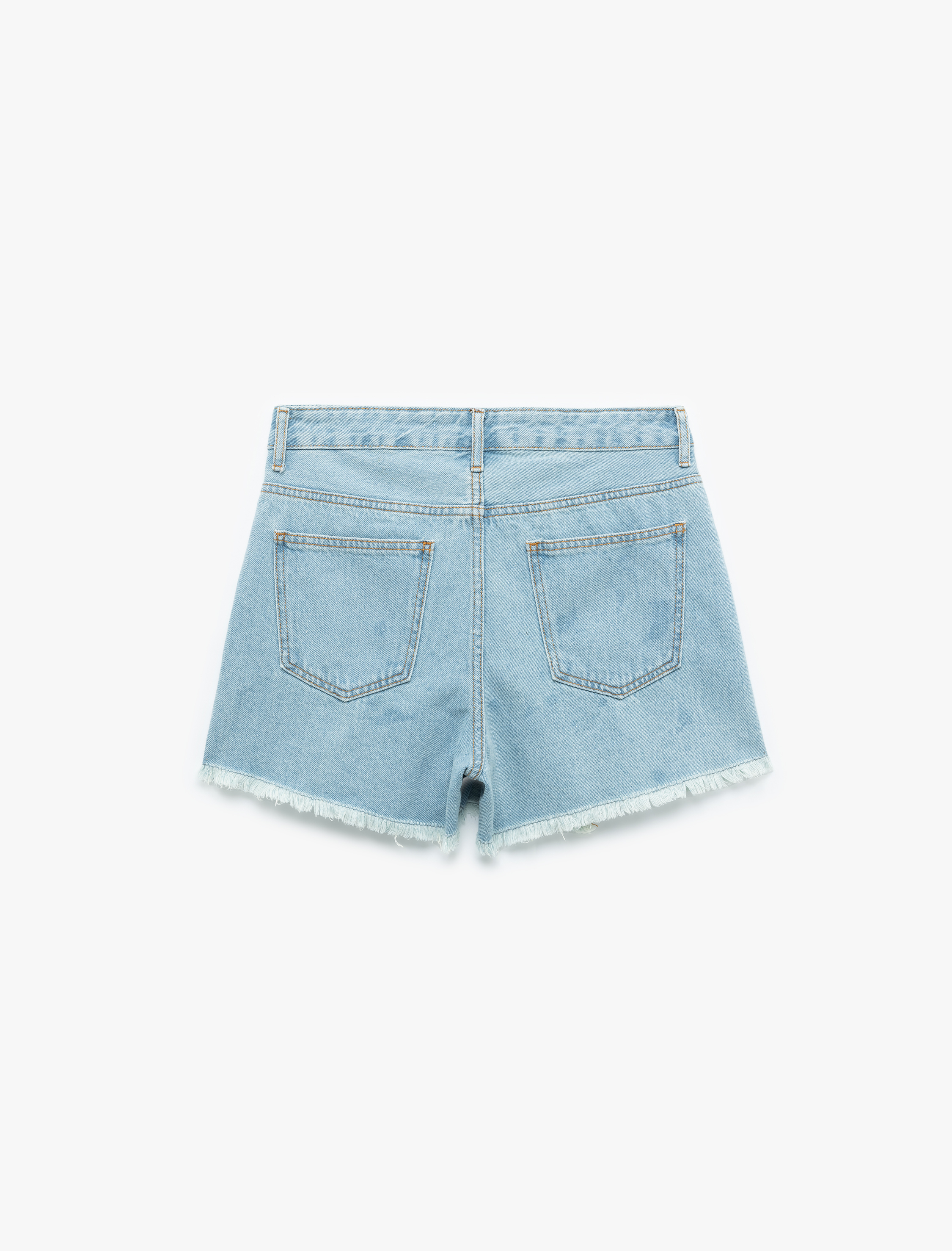   Mini Kot Şort Etek Düğmeli Cepli Rahat Kesim