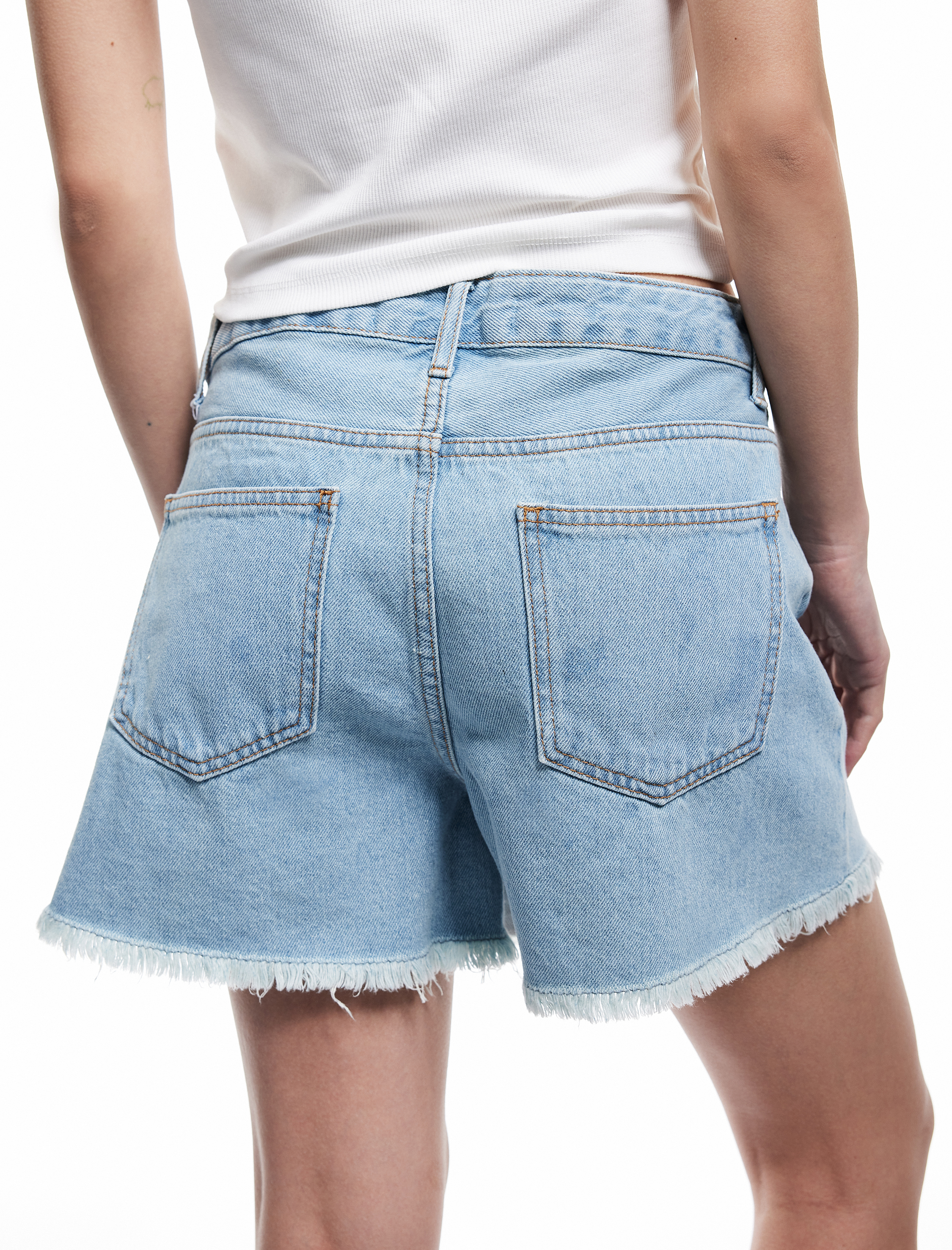   Mini Kot Şort Etek Düğmeli Cepli Rahat Kesim