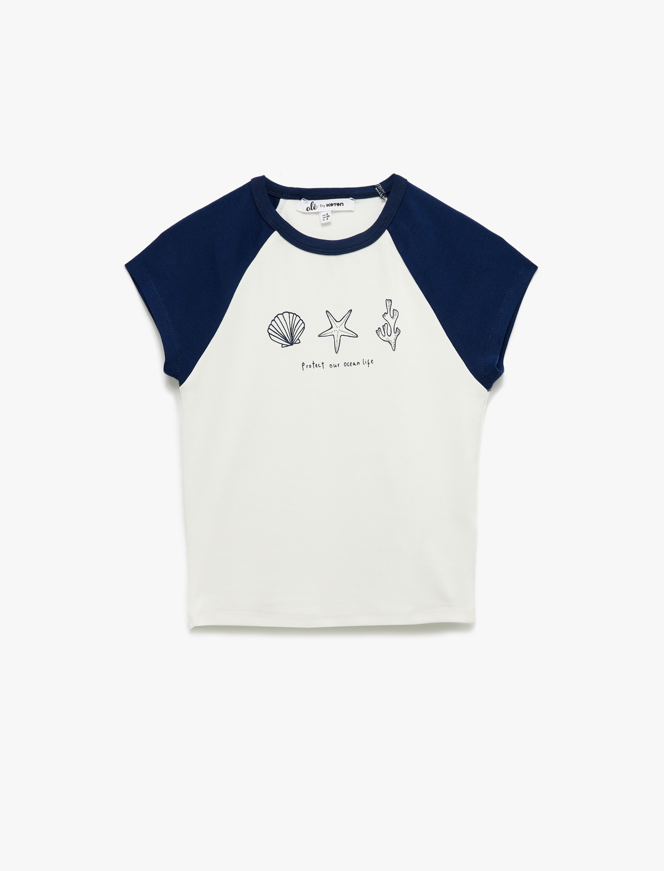   Baskılı Renk Bloklu Slim Fit Kısa Kollu Tişört