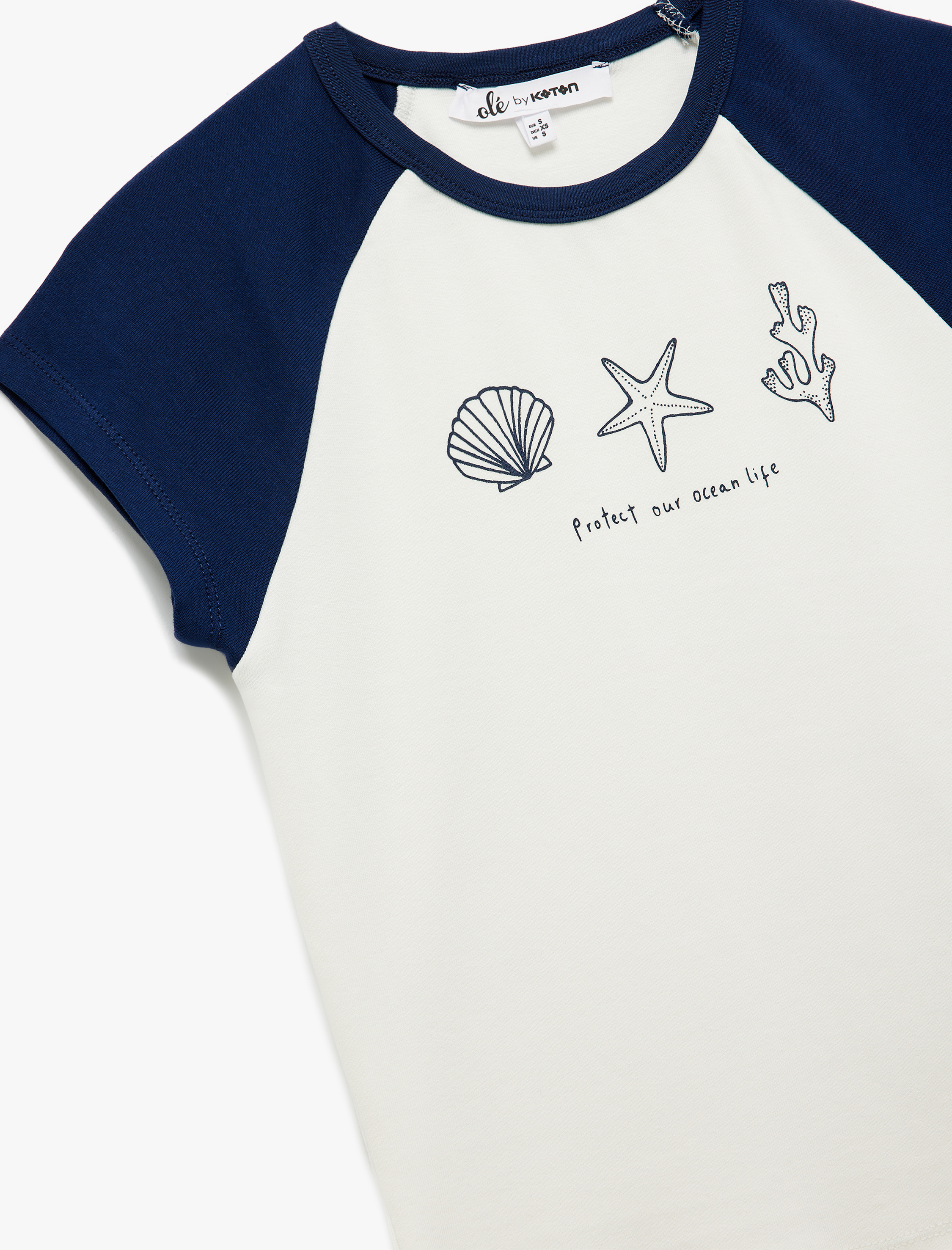   Baskılı Renk Bloklu Slim Fit Kısa Kollu Tişört