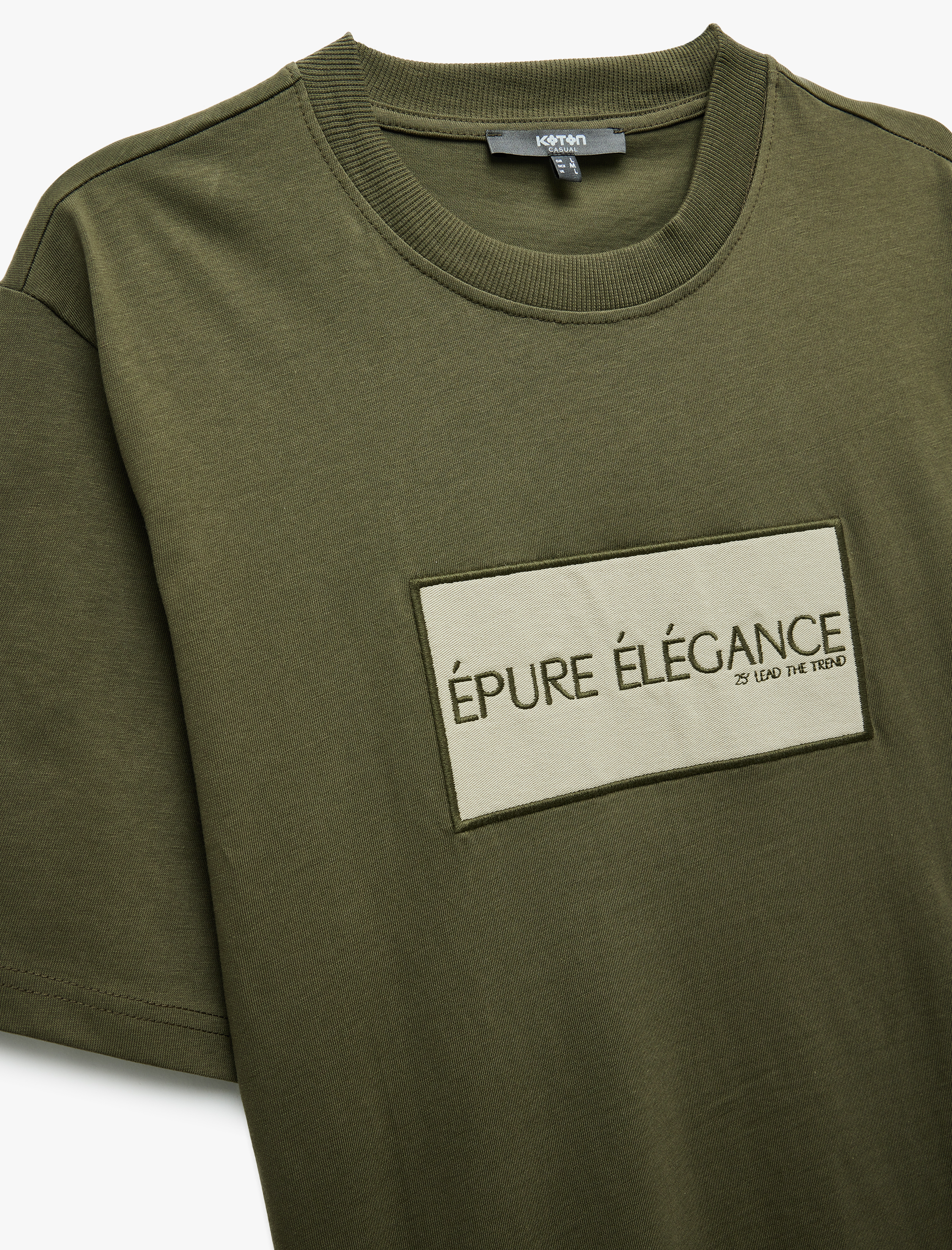   Kısa Kollu Regular Fit Pamuklu Baskı Detaylı Bisiklet Yaka Tişört