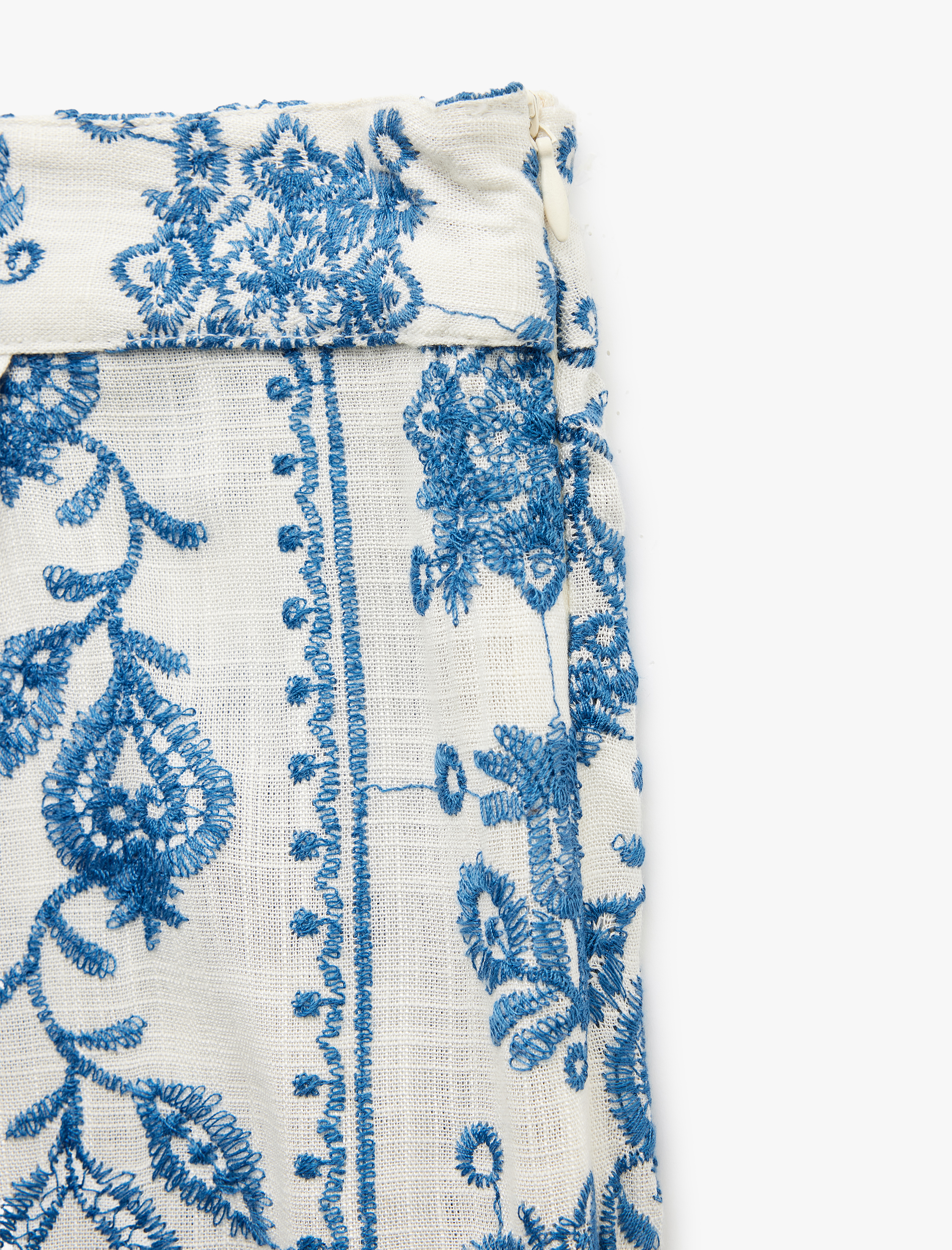   Beli Lastikli Çiçekli Geniş Paça Viskon Pantolon