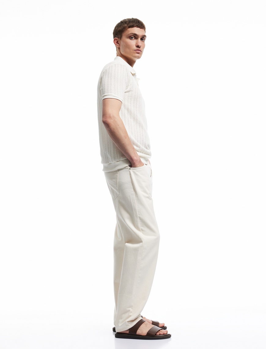   Pamuklu Normal Bel Cep Detaylı Vintage Straight Jean Pantolon
