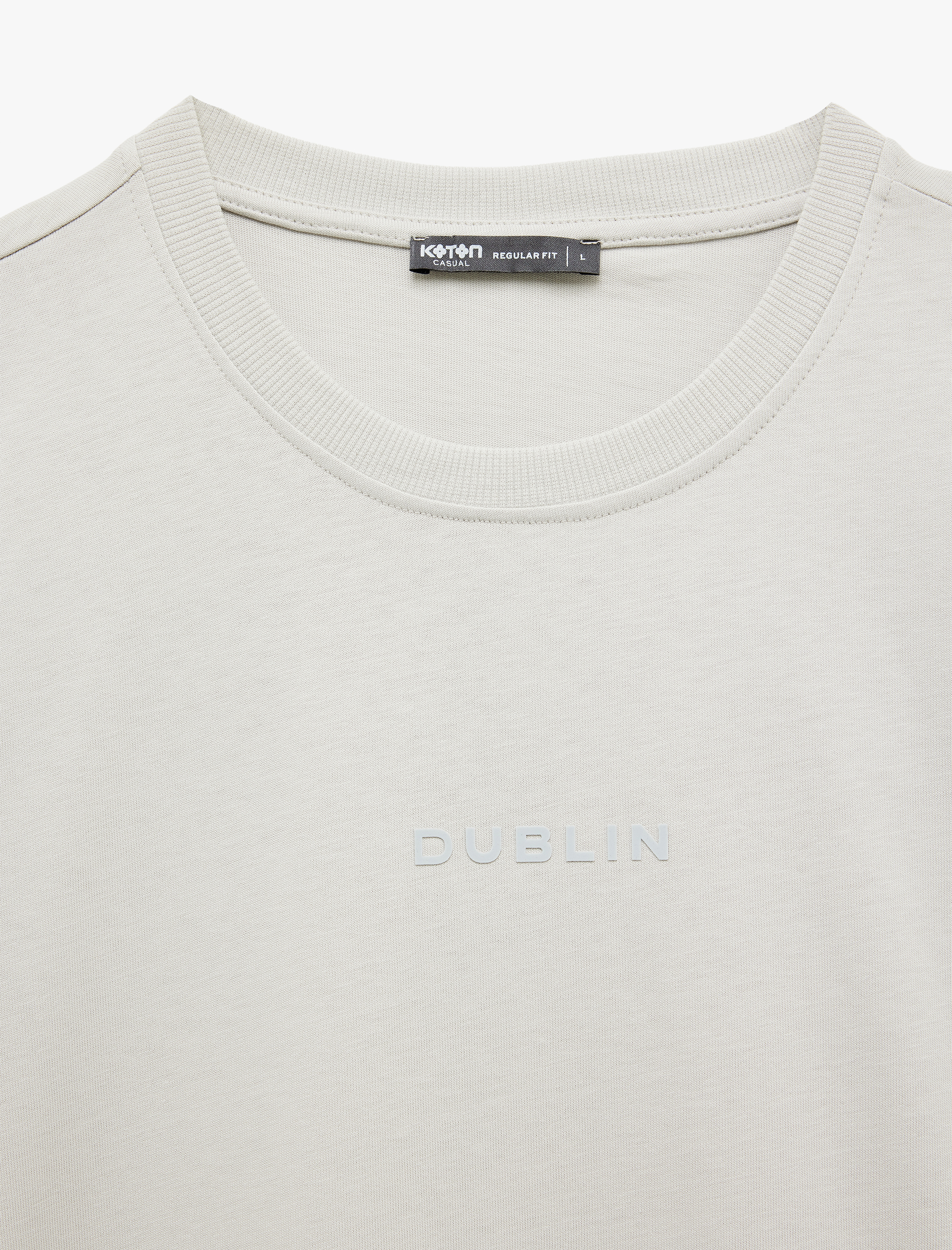   Kısa Kollu Bisiklet Yaka Regular Fit Pamuklu Minimal Baskılı Tişört