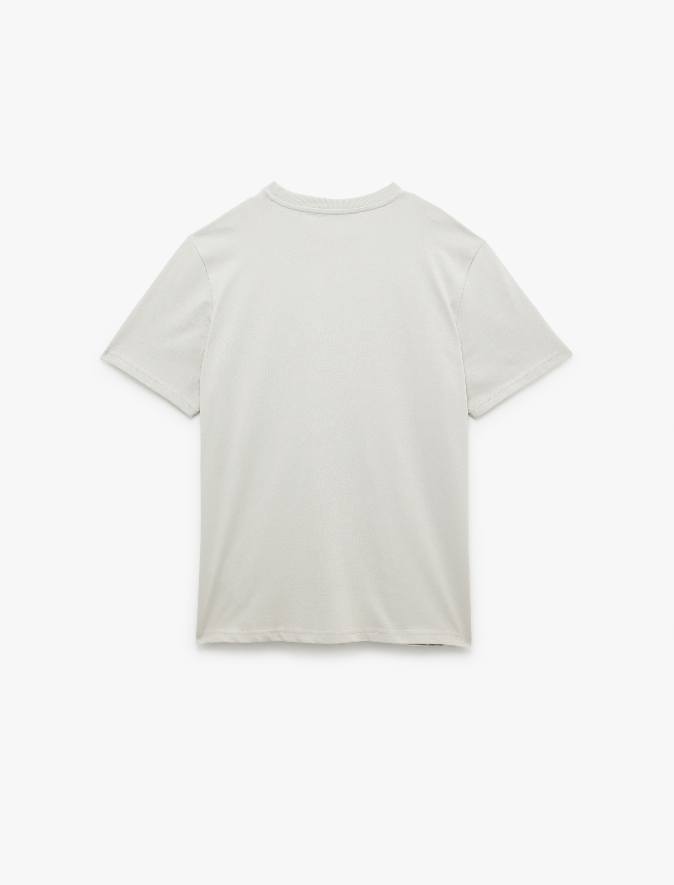   Kısa Kollu Bisiklet Yaka Regular Fit Pamuklu Minimal Baskılı Tişört