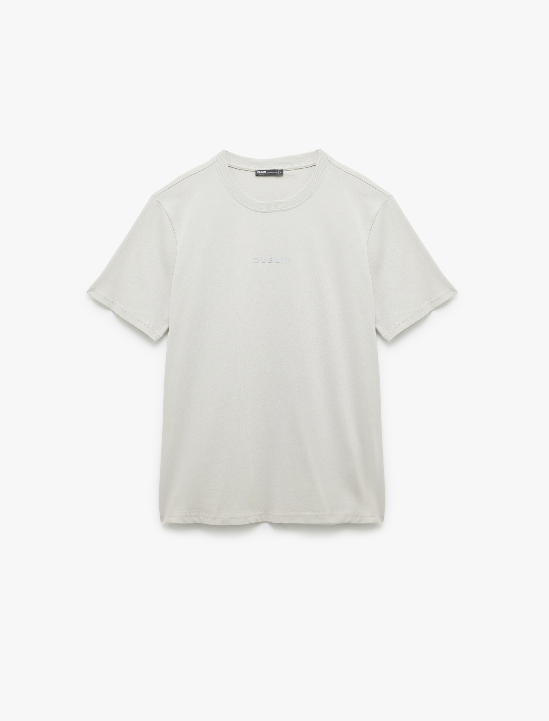   Kısa Kollu Bisiklet Yaka Regular Fit Pamuklu Minimal Baskılı Tişört