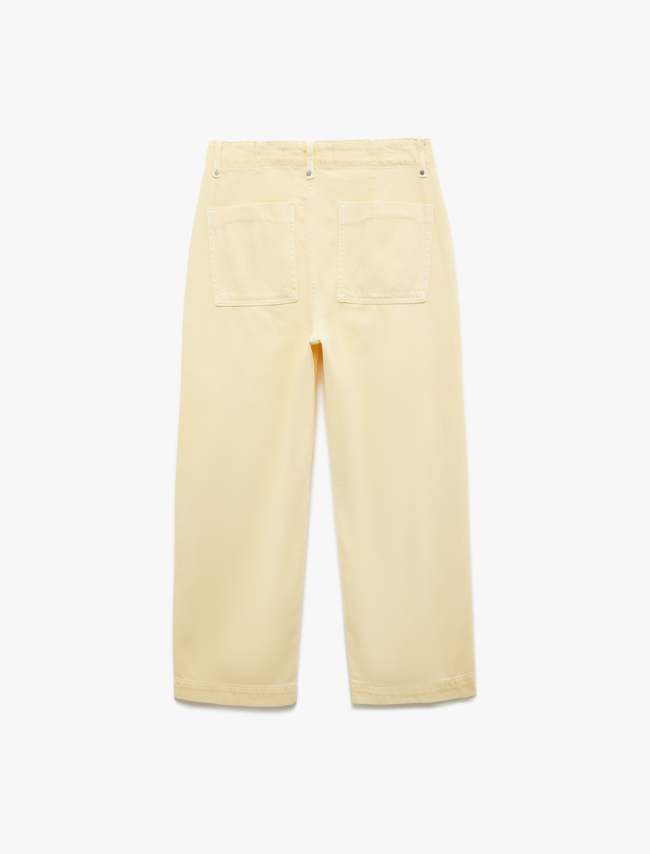   Cep Detaylı Yüksek Bel Geniş Paça Pantolon