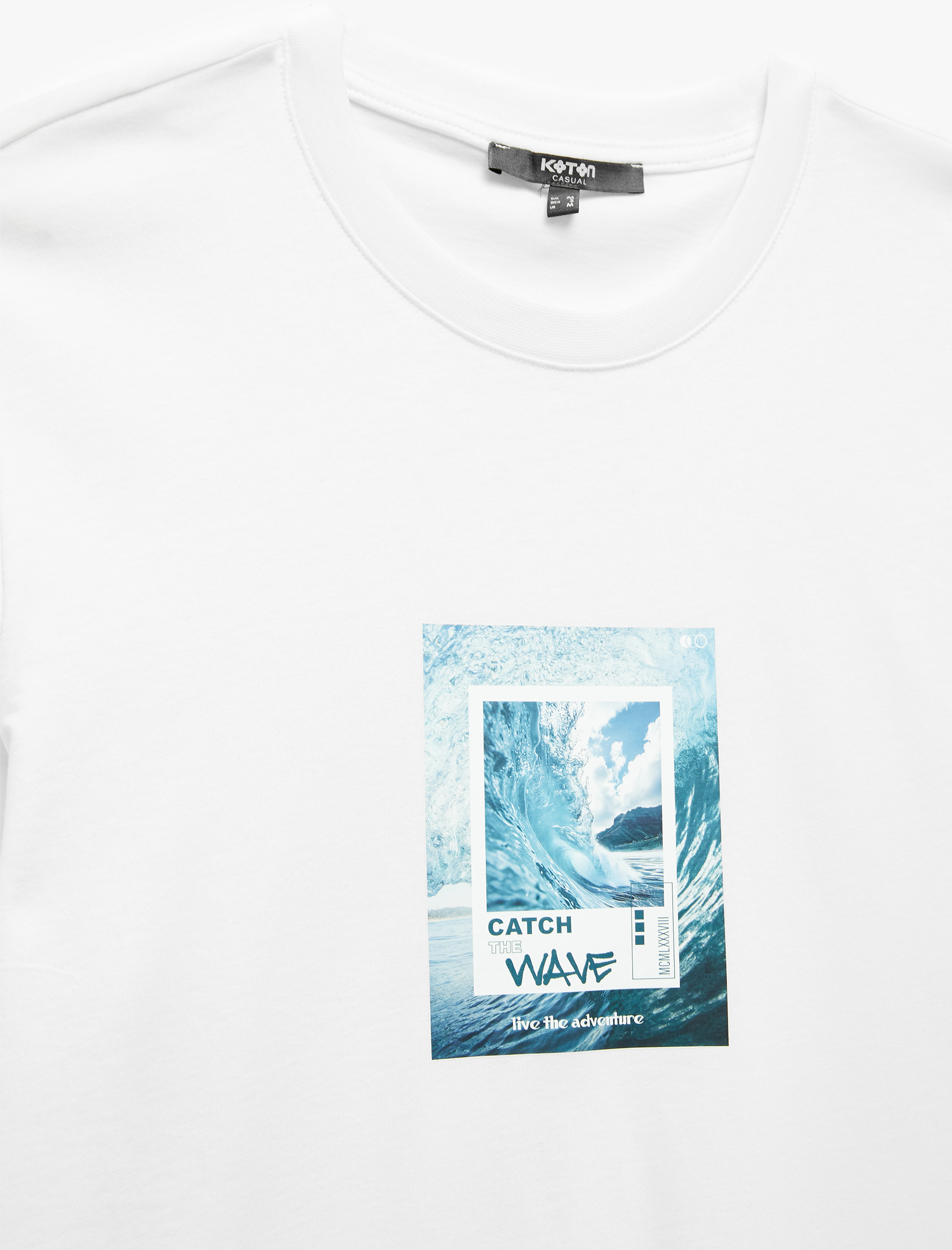   Kısa Kollu Regular Fit Bisiklet Yaka Pamuklu Baskılı Tişört