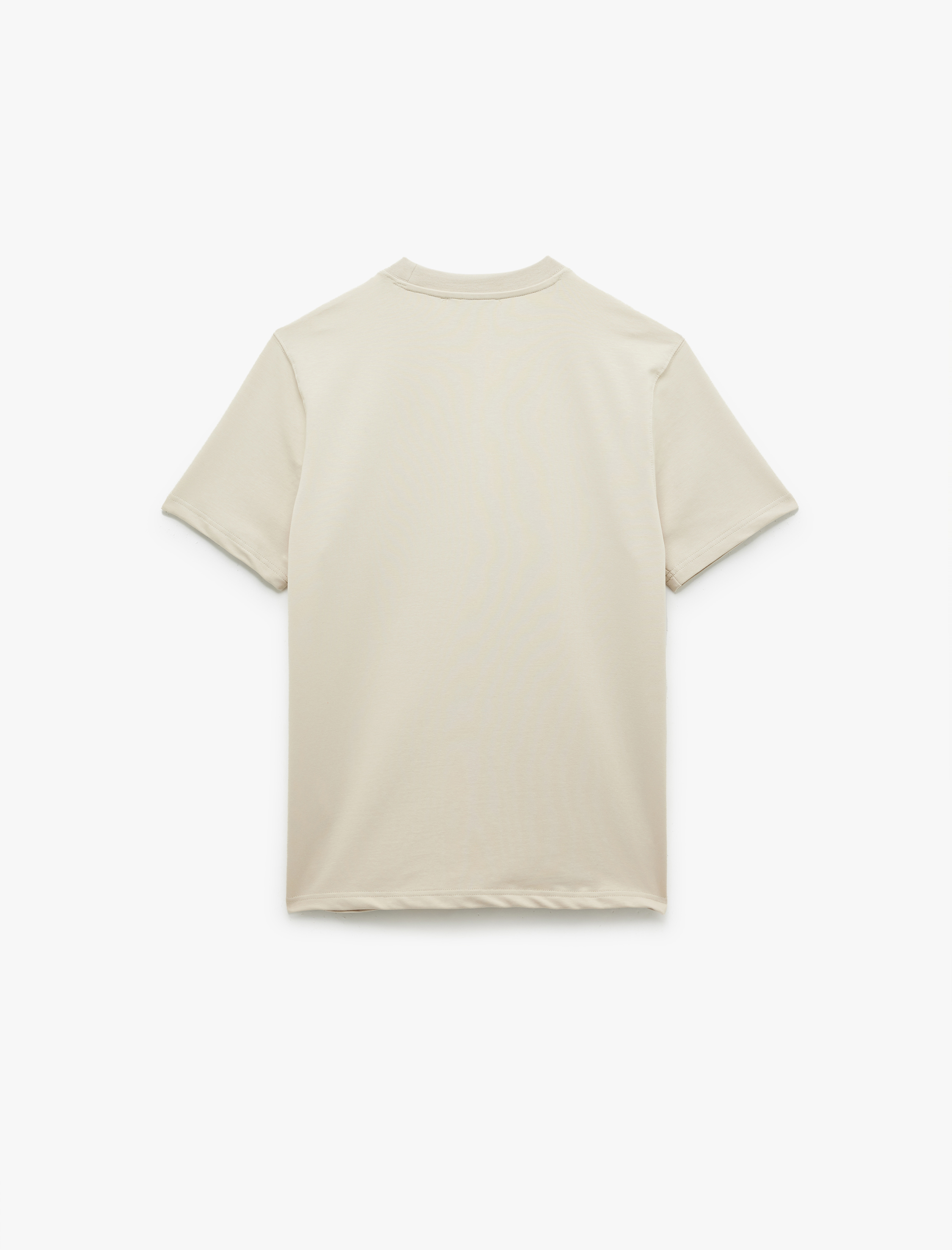   Kısa Kollu Bisiklet Yaka Regular Fit Pamuklu Minimal Baskılı Tişört