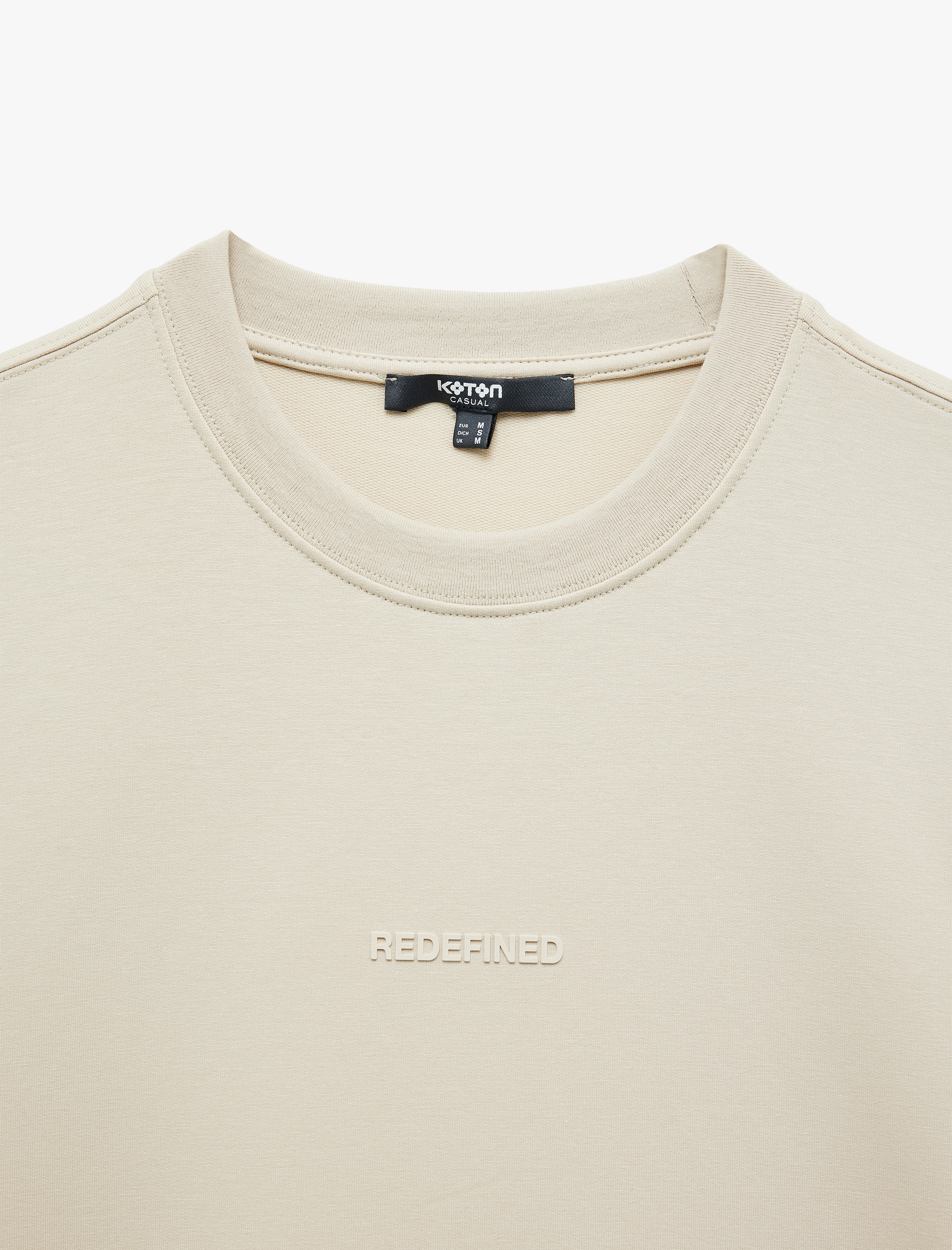   Kısa Kollu Bisiklet Yaka Regular Fit Pamuklu Minimal Baskılı Tişört