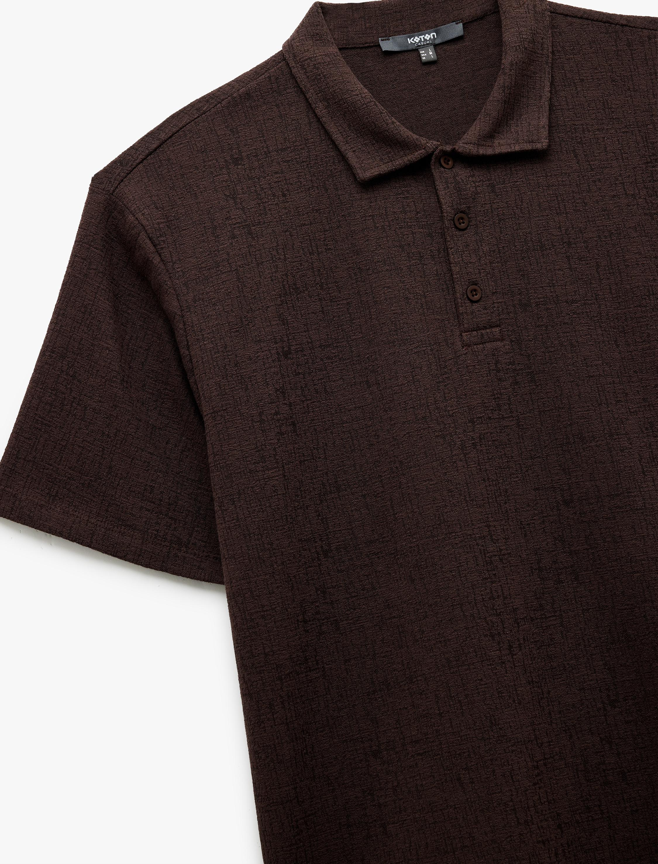   Pamuklu Regular Fit Kısa Kollu Dokulu Polo Yaka Tişört