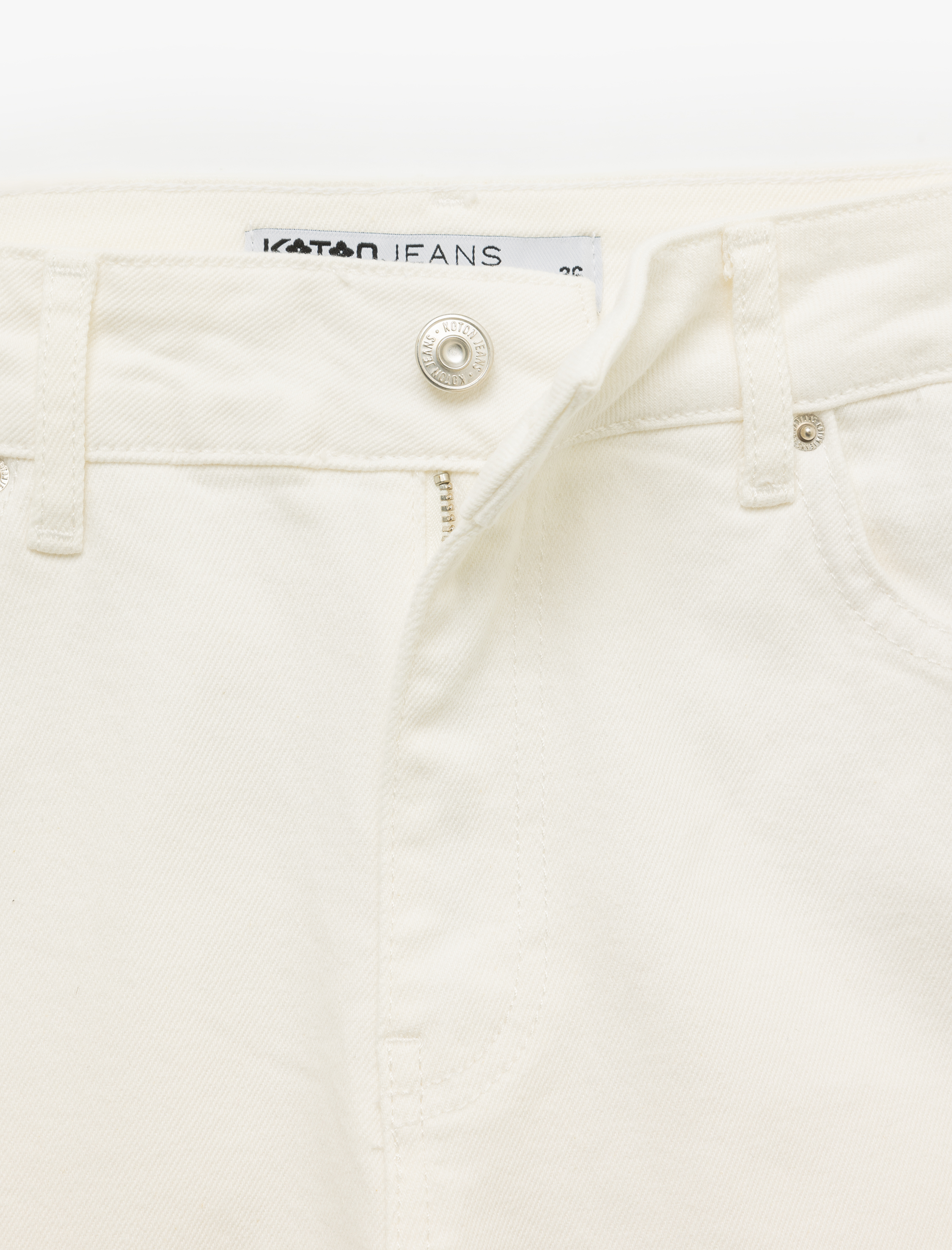   Pamuklu Düğmeli Cepli Dar Kalıp Yüksek Bel Bootcut Jean Pantolon - Kick Flare Jean