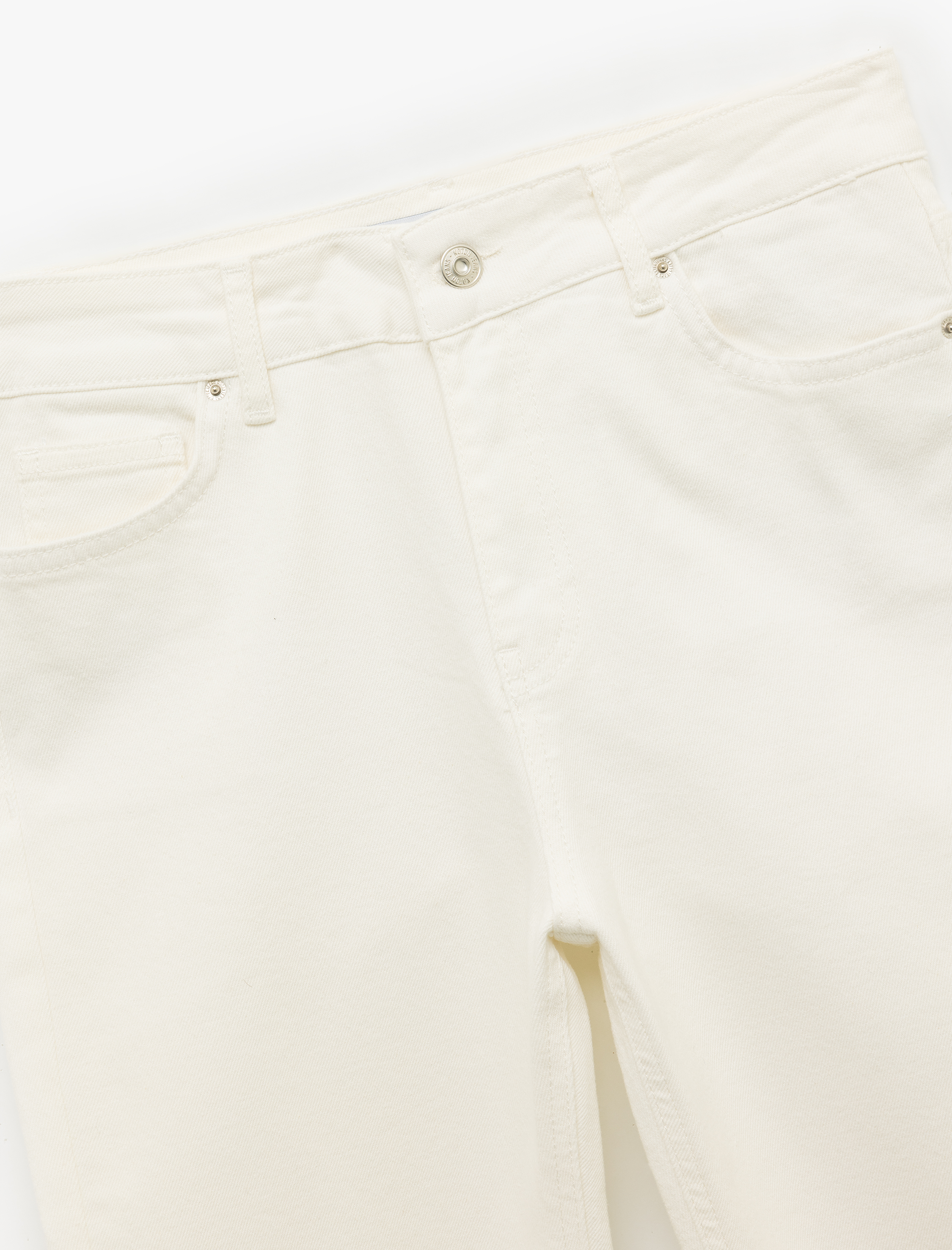   Pamuklu Düğmeli Cepli Dar Kalıp Yüksek Bel Bootcut Jean Pantolon - Kick Flare Jean