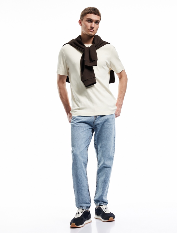  Pamuklu Cep Detaylı Normal Bel Tapered Jean Pantolon - Joe Jean