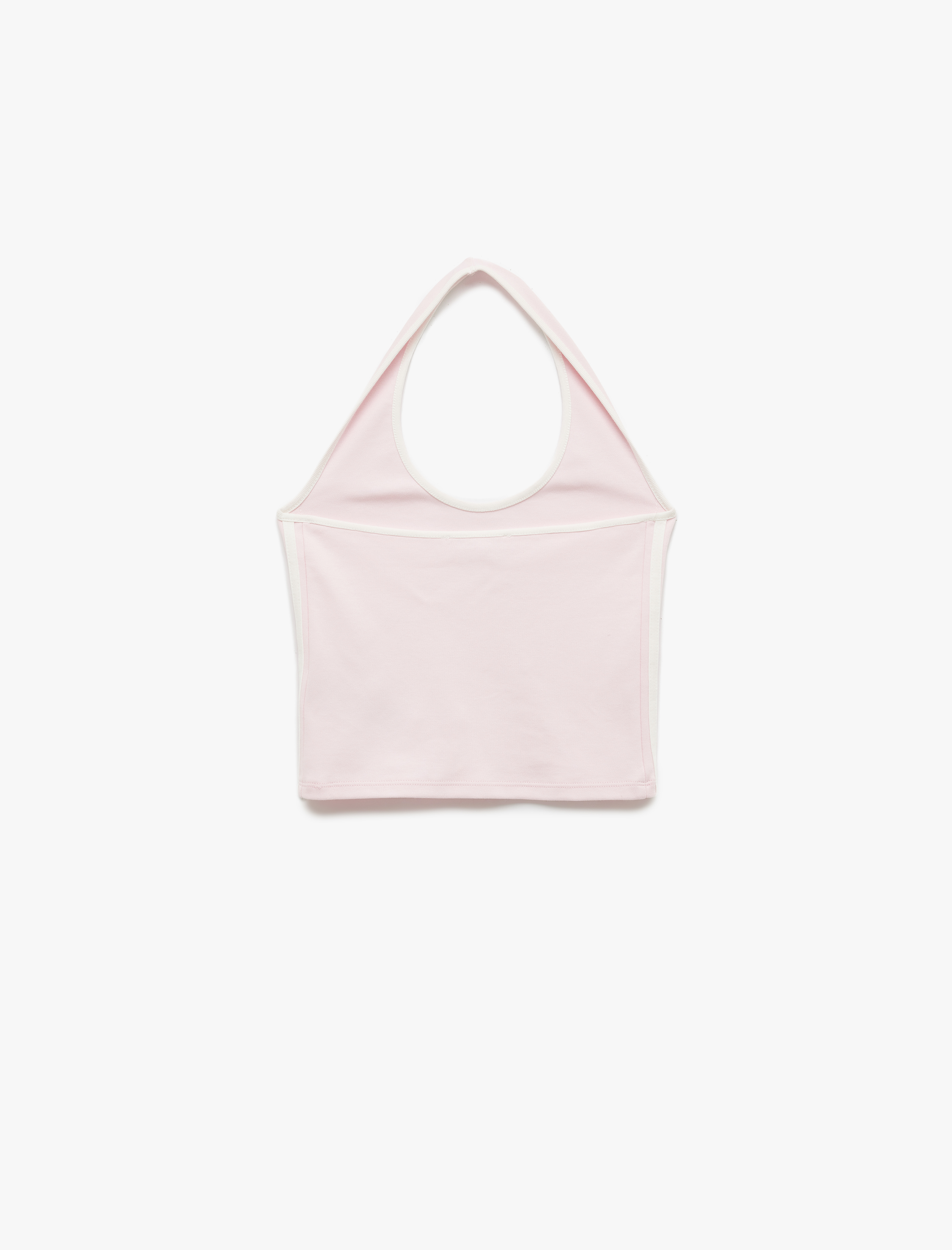   Pamuklu Kolsuz Biyeli Slim Fit Pamuklu Halter Yaka Bluz