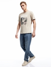 Normal Bel Pamuklu Cepli Vintage Straight Fit Jean Pantolon