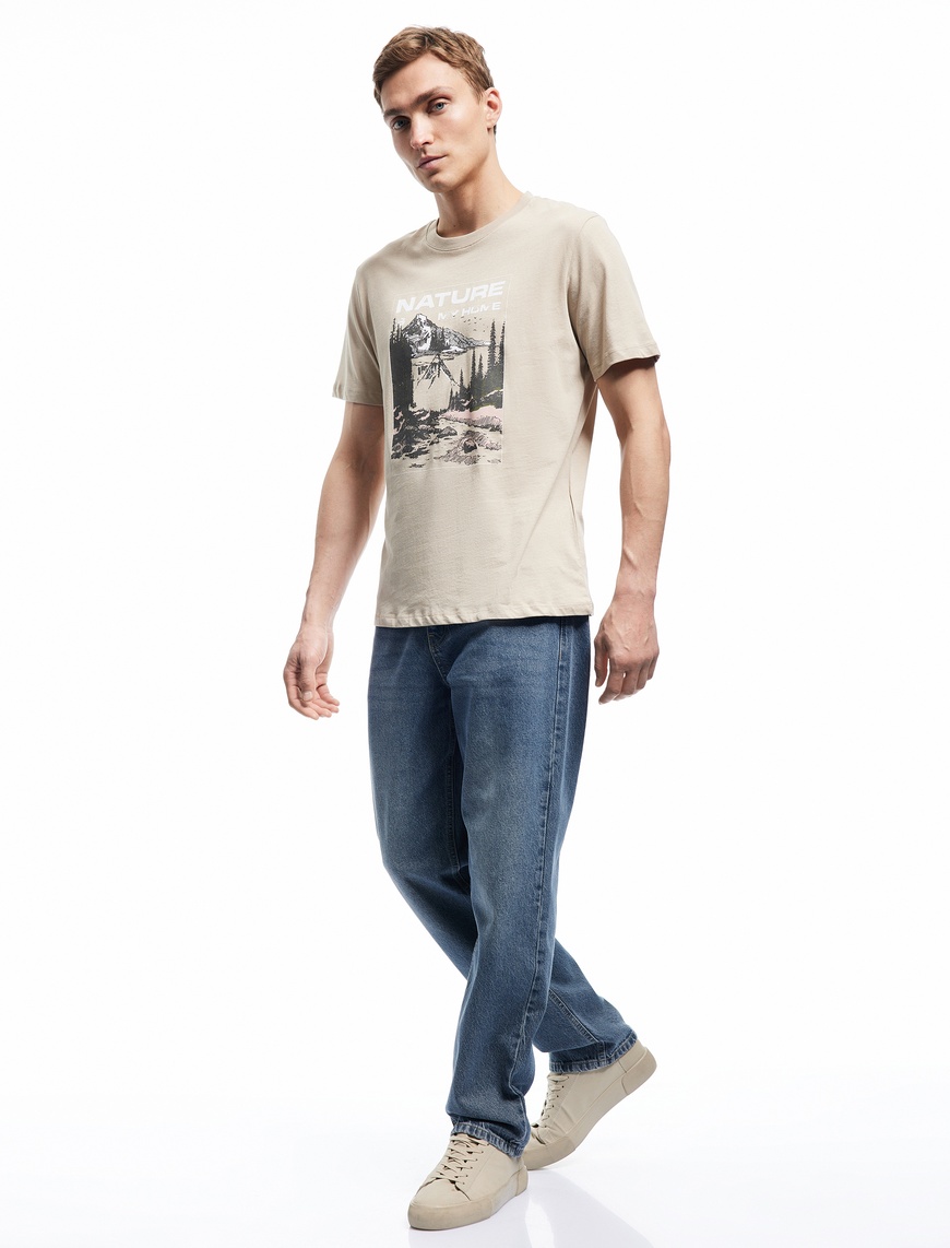   Normal Bel Pamuklu Cepli Vintage Straight Fit Jean Pantolon