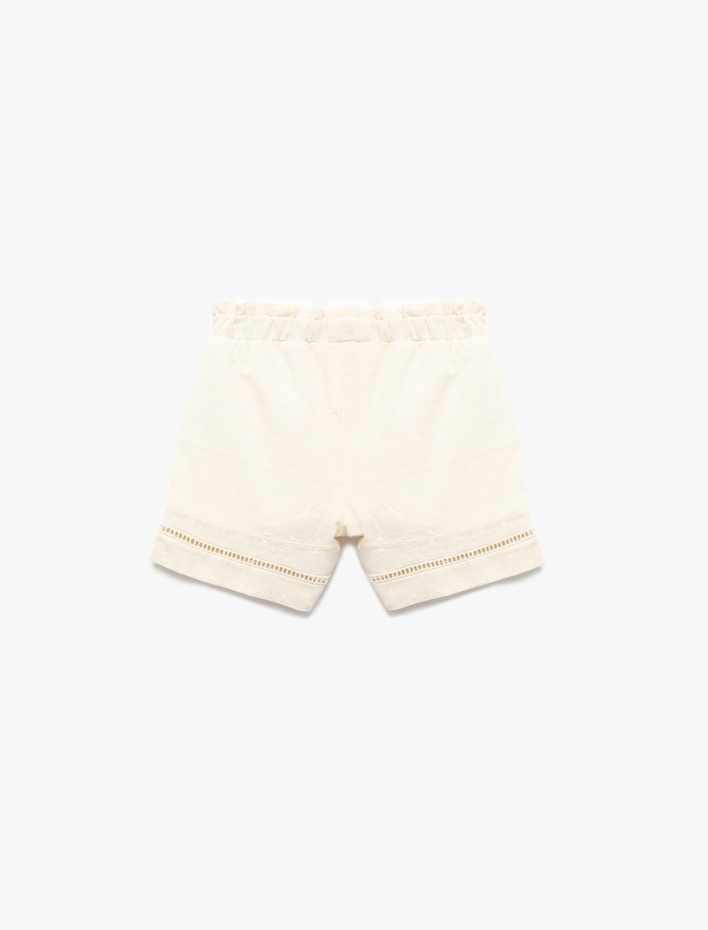Kız Bebek Pamuklu Beli Lastikli Mini Şort