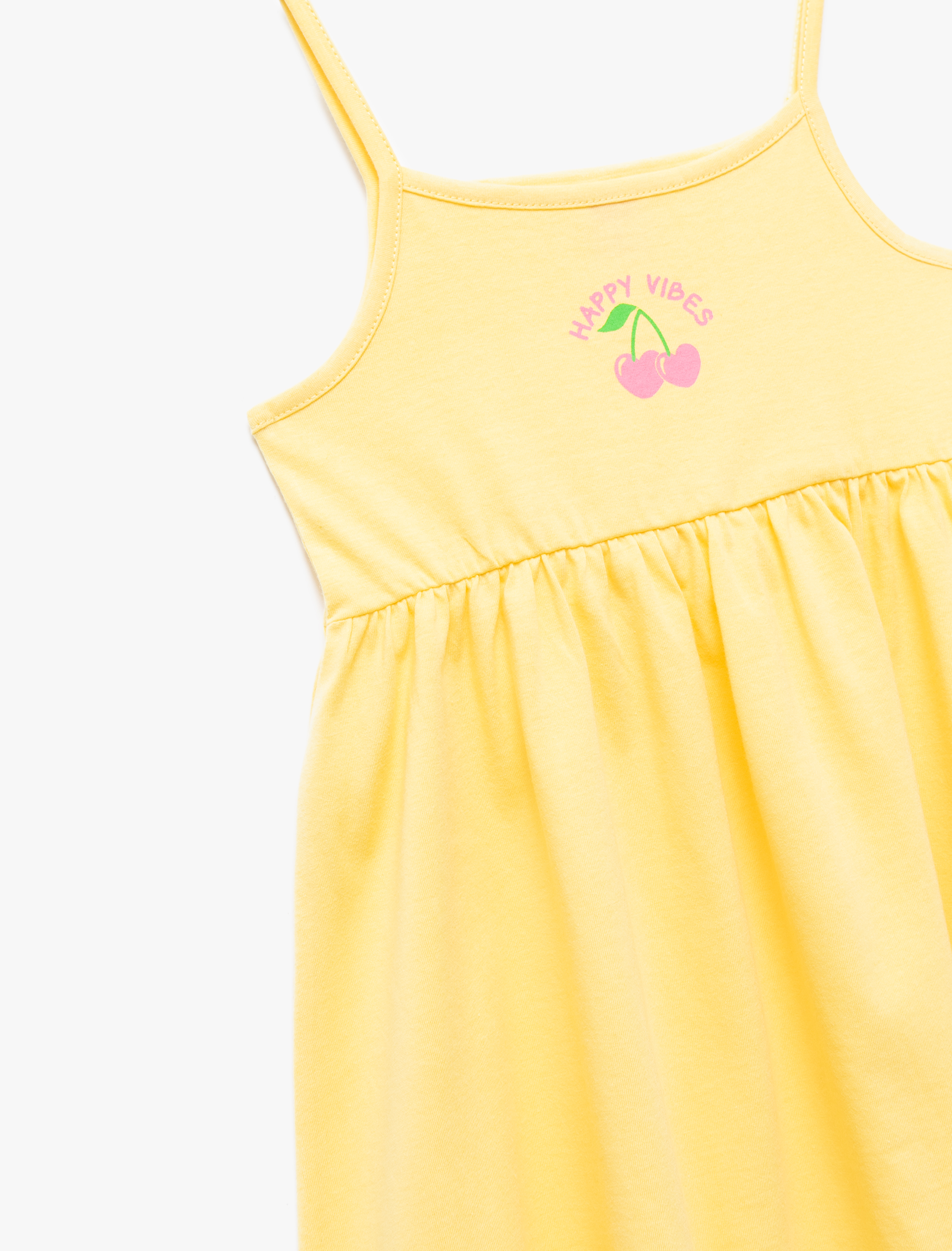  Kız Bebek Askılı Pamuklu Baskılı Diz Üstü Elbise