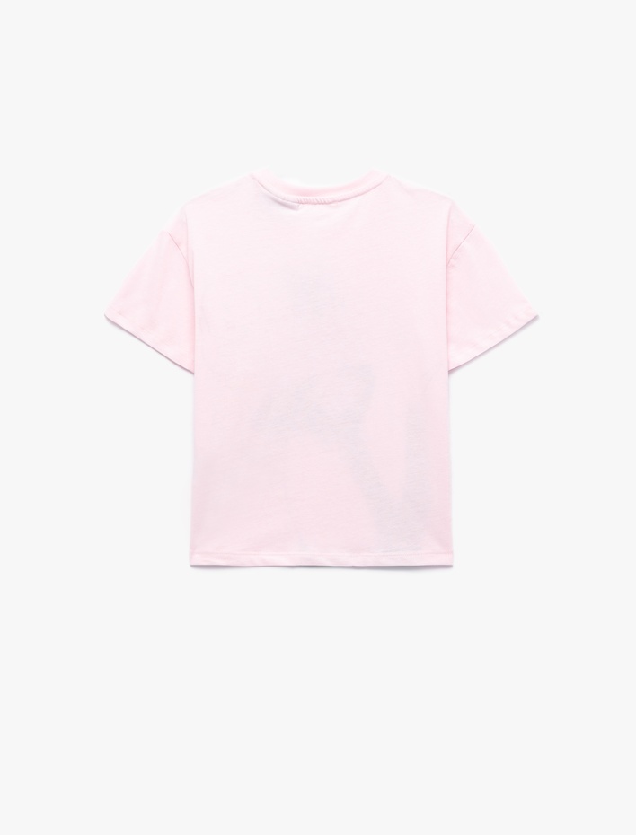 Kız Çocuk Lisanslı Tweety ve Sylvester Baskılı Kısa Kollu Bisiklet Yaka Pamuklu Tişört