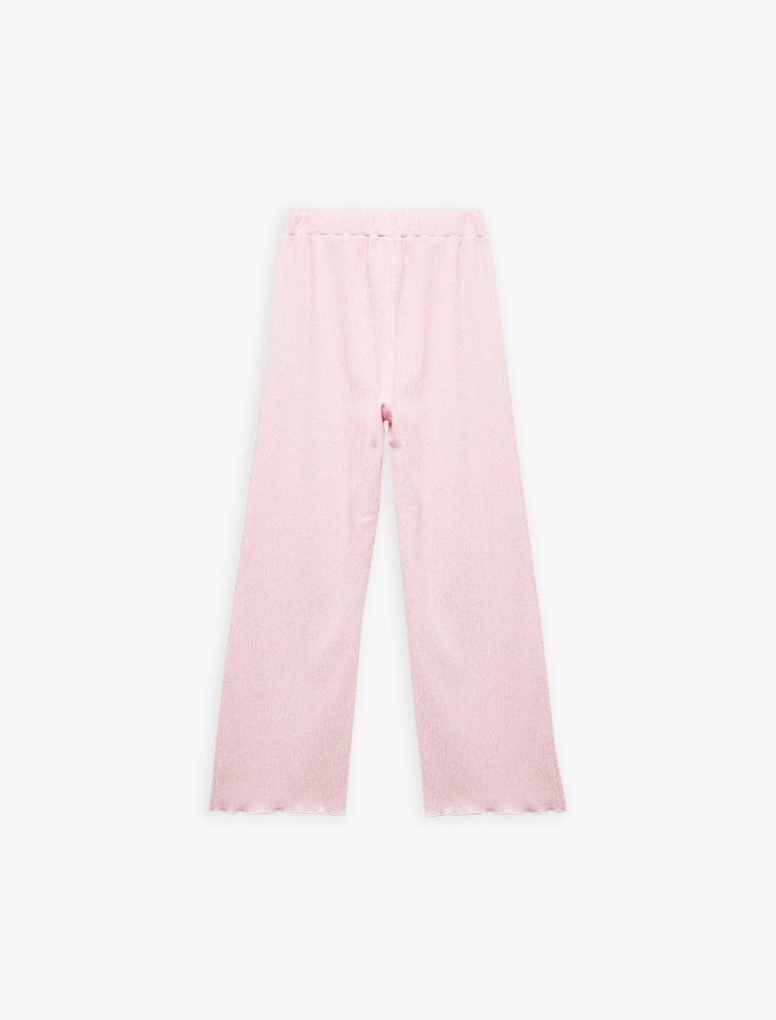 Kız Çocuk Viskon Karışımlı Beli Lastikli Geniş Paça Pantolon