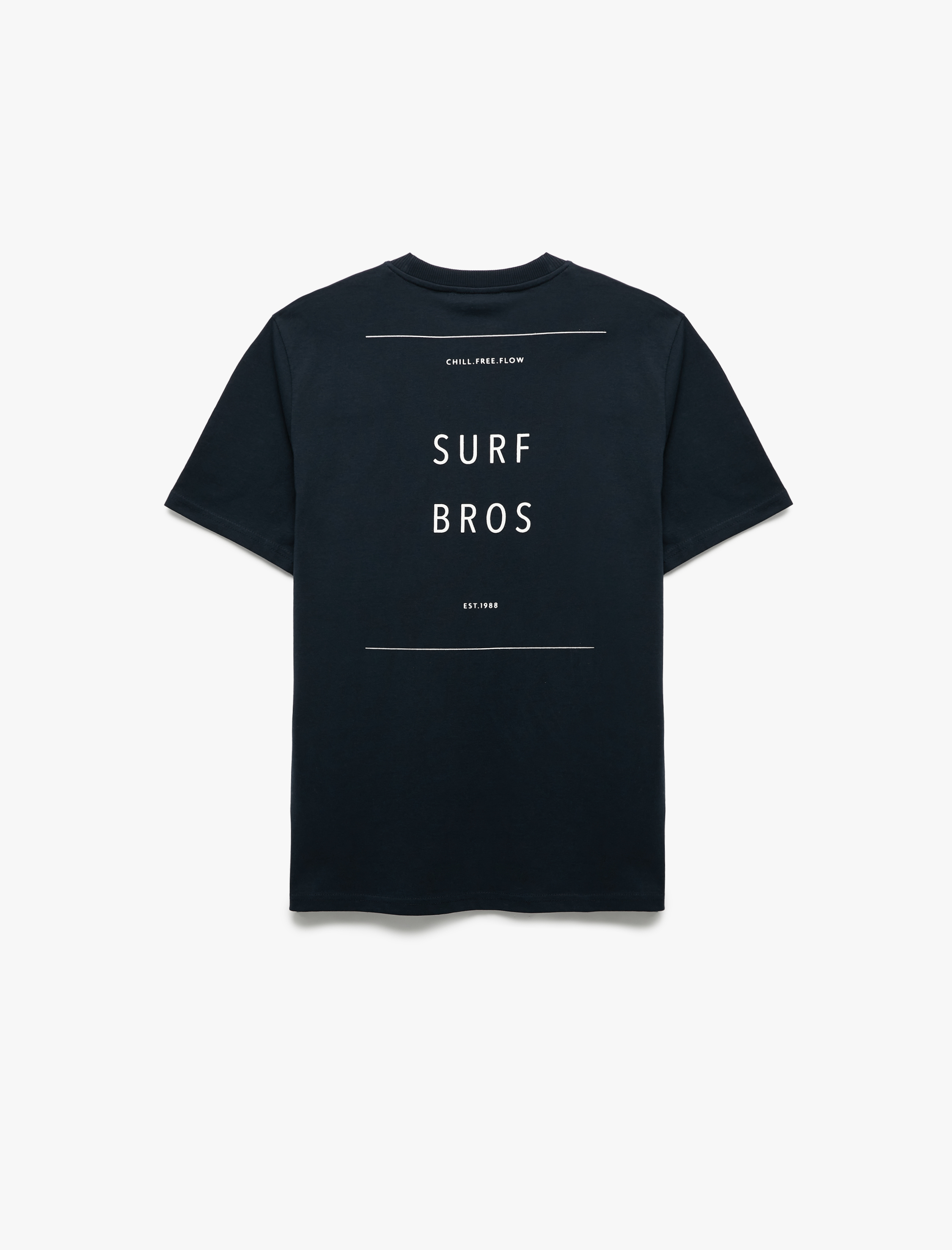   Bisiklet Yaka Kısa Kollu Regular Fit Pamuklu Arkası Baskılı Tişört