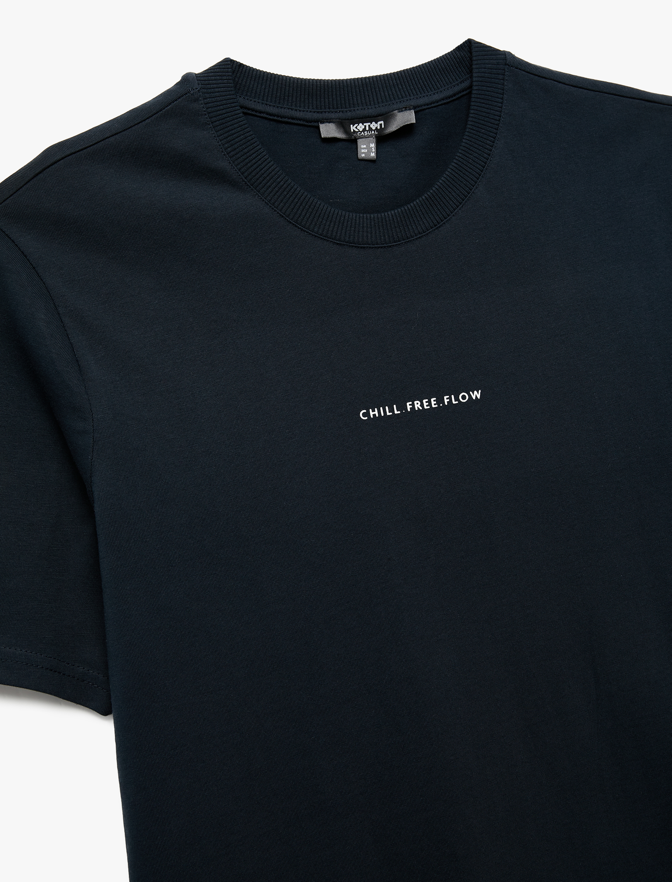   Bisiklet Yaka Kısa Kollu Regular Fit Pamuklu Arkası Baskılı Tişört