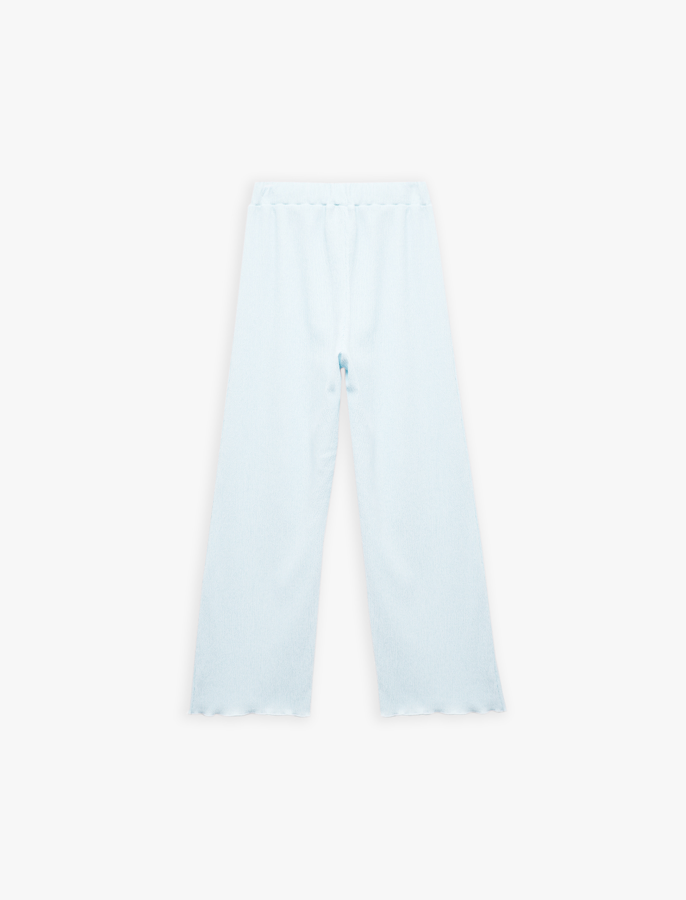  Kız Çocuk Viskon Karışımlı Beli Lastikli Geniş Paça Pantolon