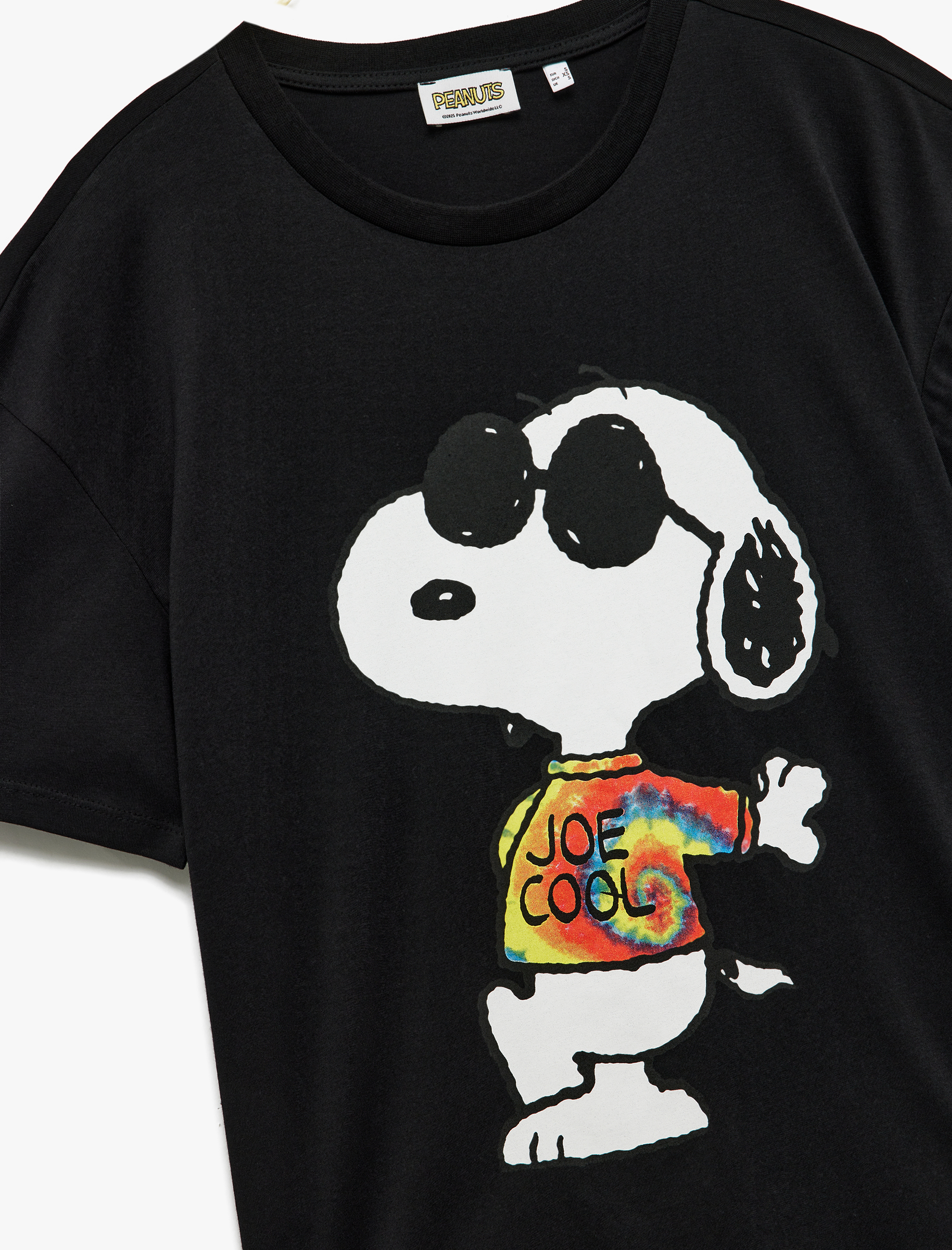 Snoopy Baskılı Kısa Kollu Bisiklet Yaka Lisanslı Tişört