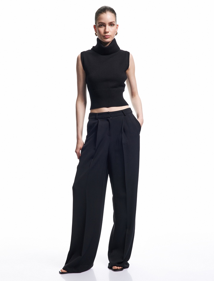  Kolsuz Balıkçı Yaka Triko Bluz