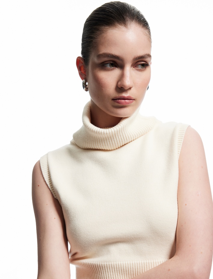  Kolsuz Balıkçı Yaka Triko Bluz