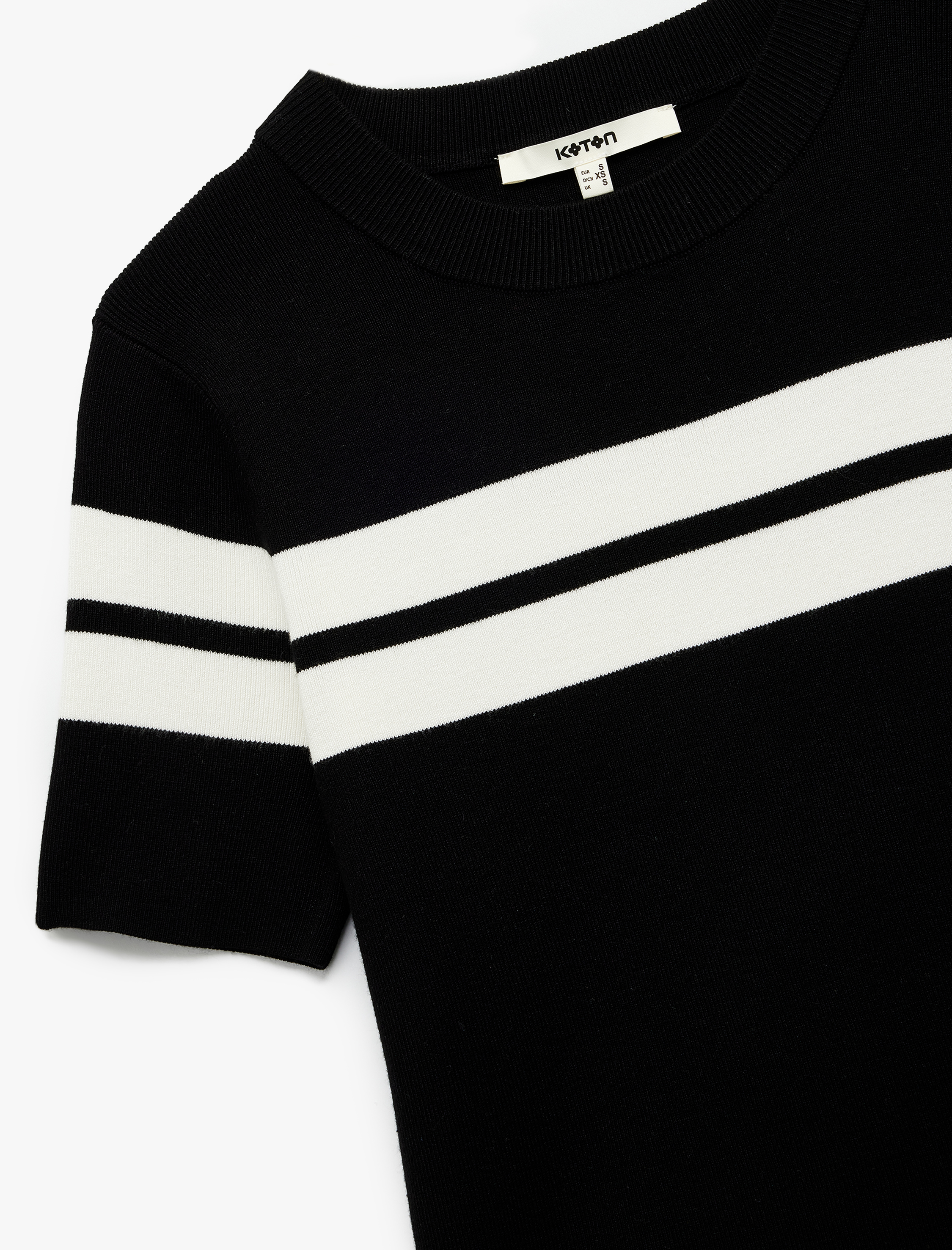 Viskon Kumaş Kısa Kollu Bisiklet Yaka Triko Sweatshirt