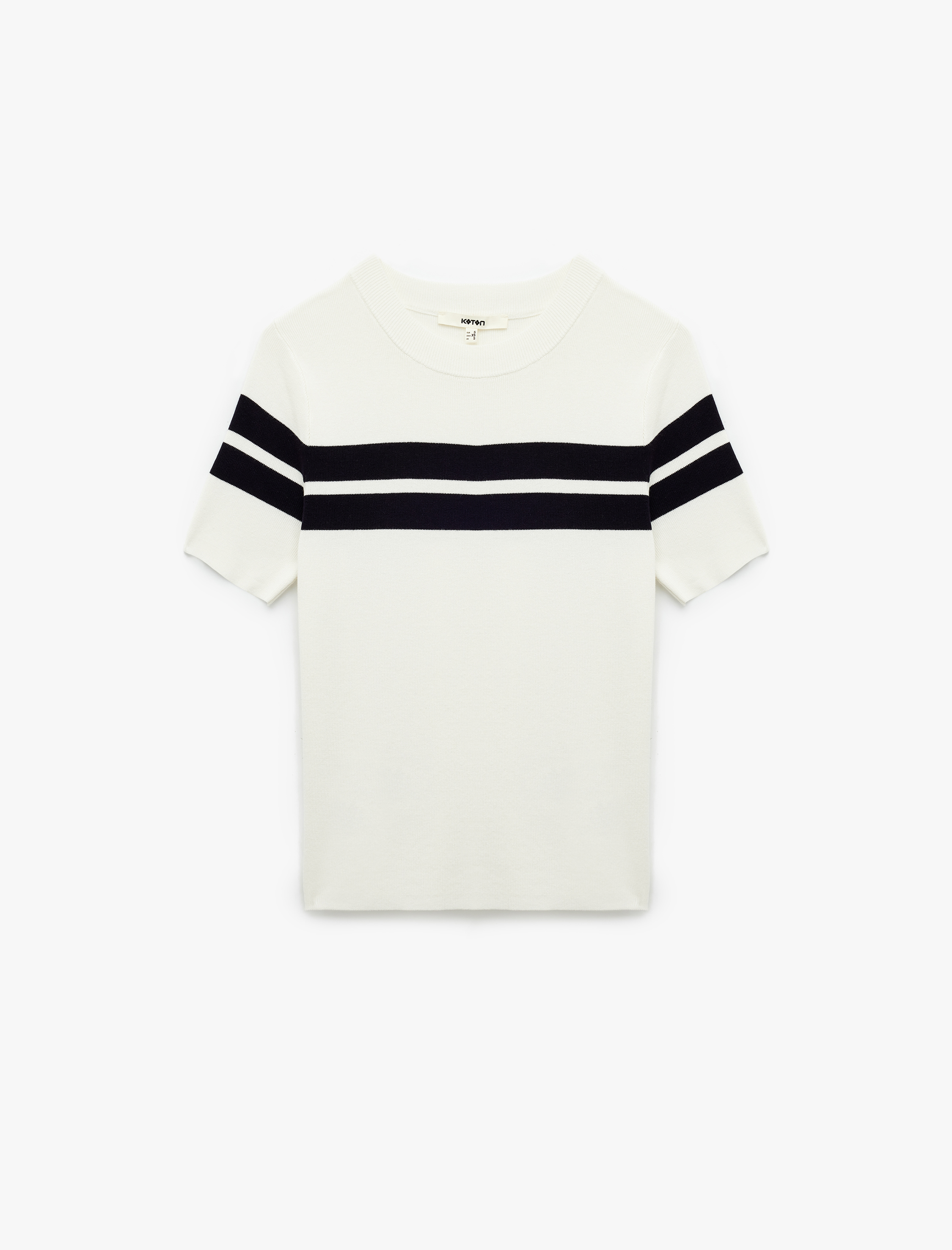 Viskon Kumaş Kısa Kollu Bisiklet Yaka Triko Sweatshirt