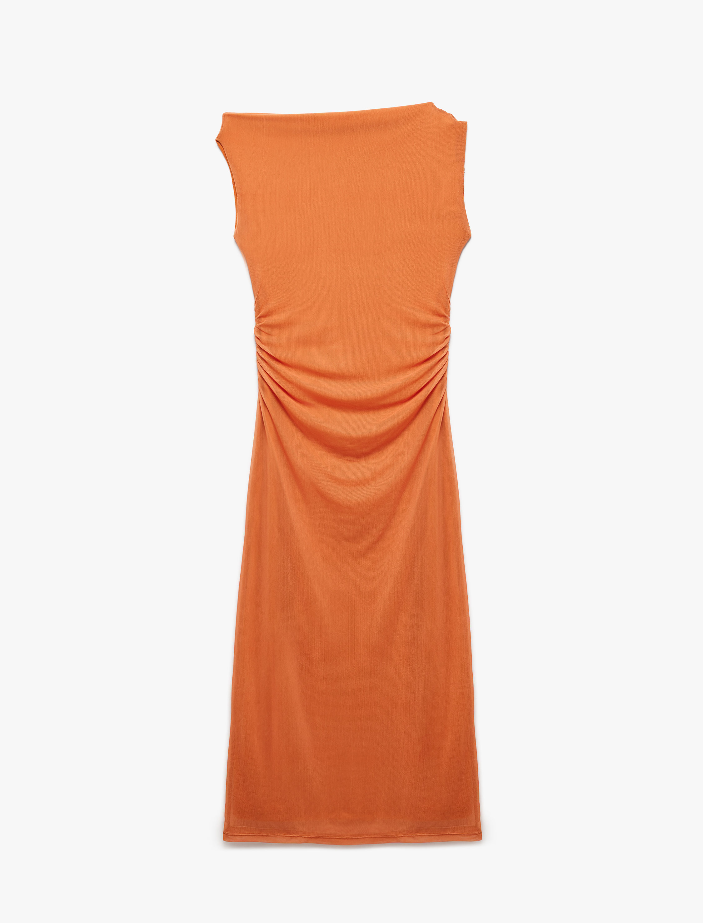   Koton X İnji - Kolsuz Çiçekli Tek Omuz Drapeli Midi Tül Elbise