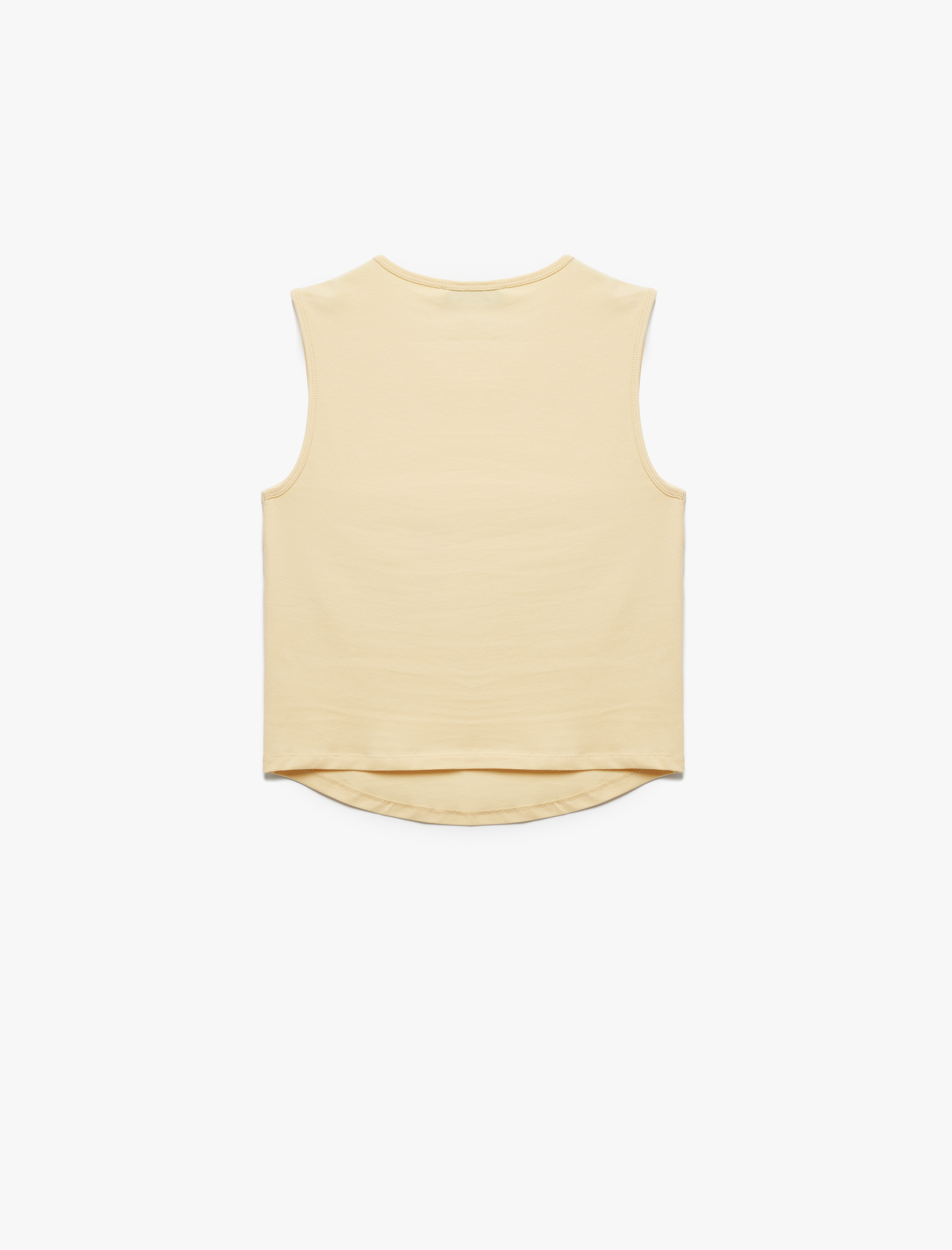   Koton X İnji - Pamuklu Slim Fit Bisiklet Yaka Hibiskus Çiçek Desenli Kolsuz Bluz