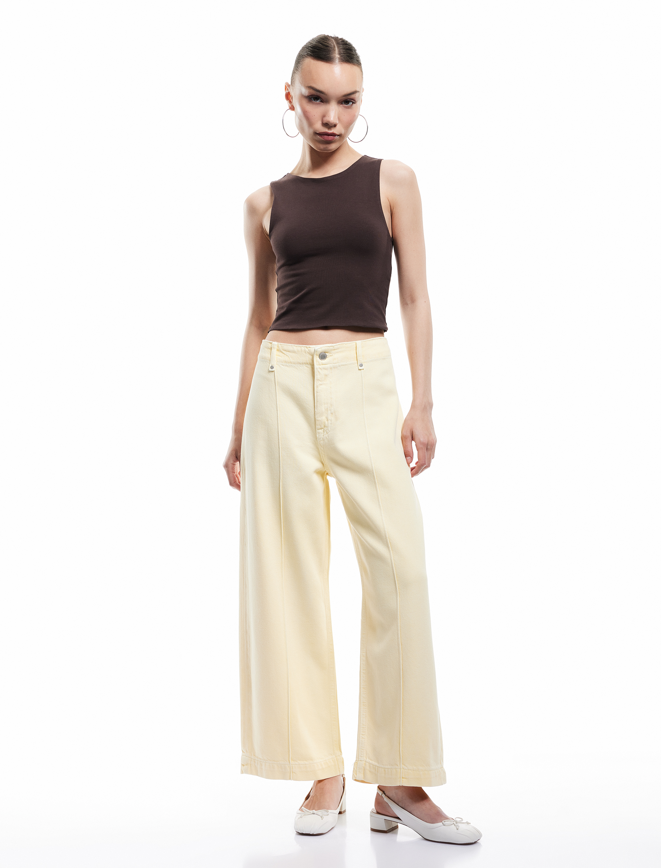   Bisiklet Yaka Kolsuz Dar Kesim Pamuklu Basic Crop Atlet