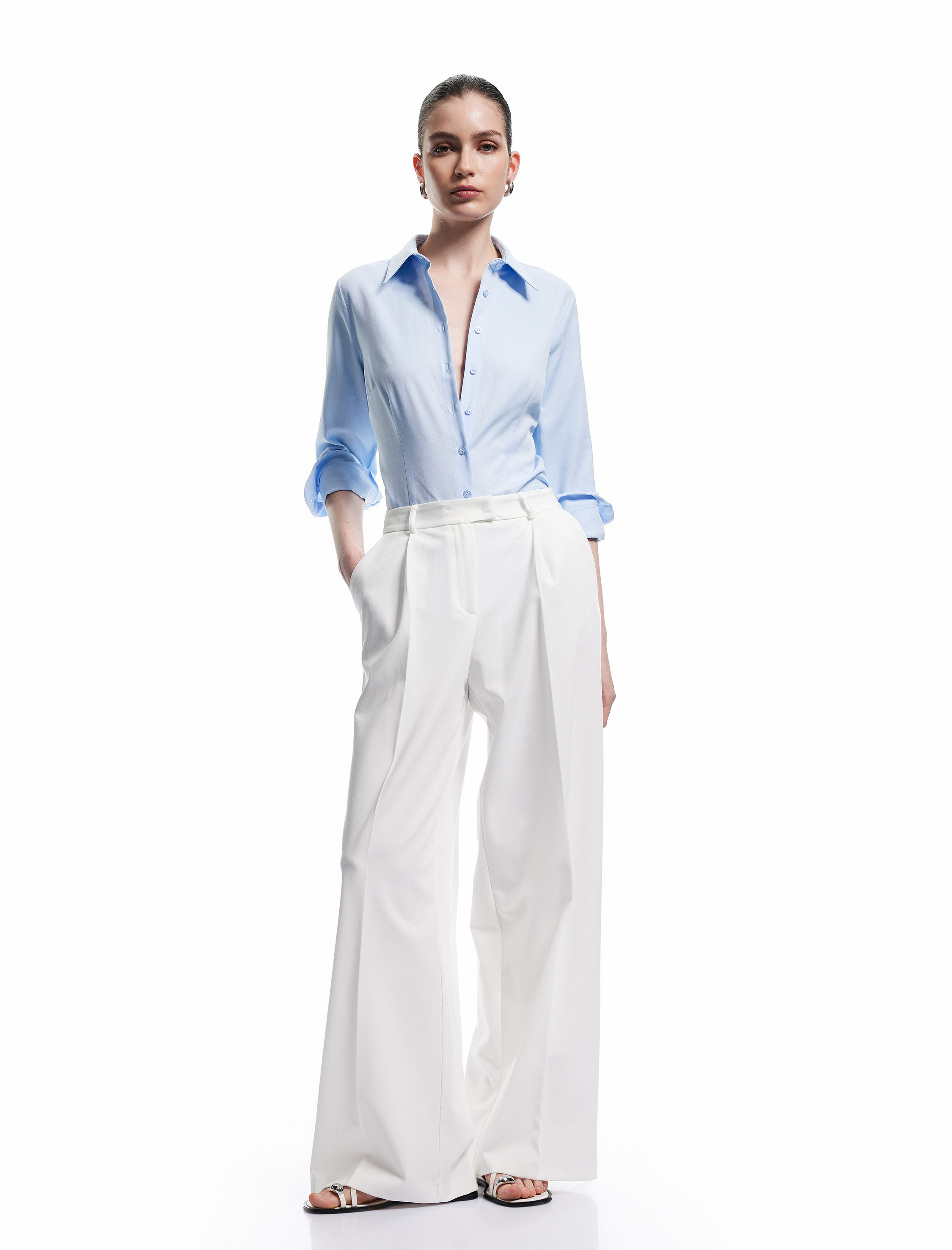   Regular Fit Klasik Yaka Uzun Kollu Poplin Gömlek