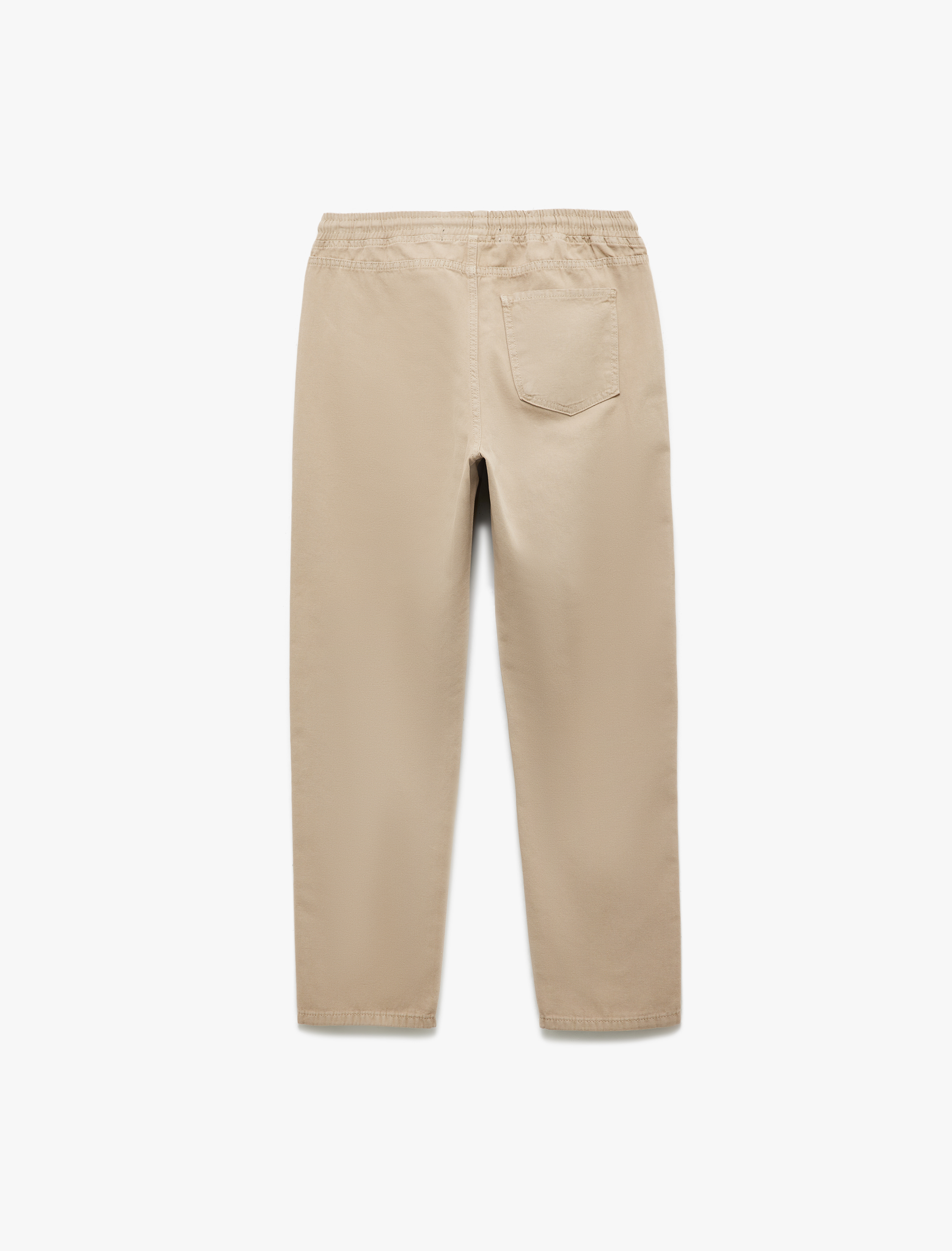   Pamuklu Cep Detaylı Rahat Kesim Beli Bağcıklı Kanvas Pantolon