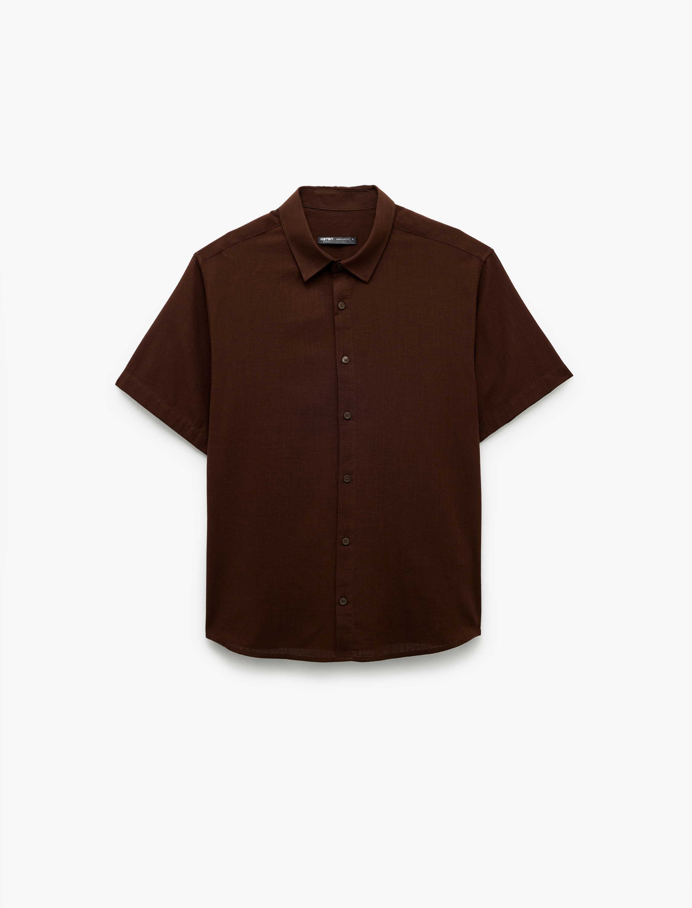   Kısa Kollu Pamuklu Regular Fit Klasik Gömlek