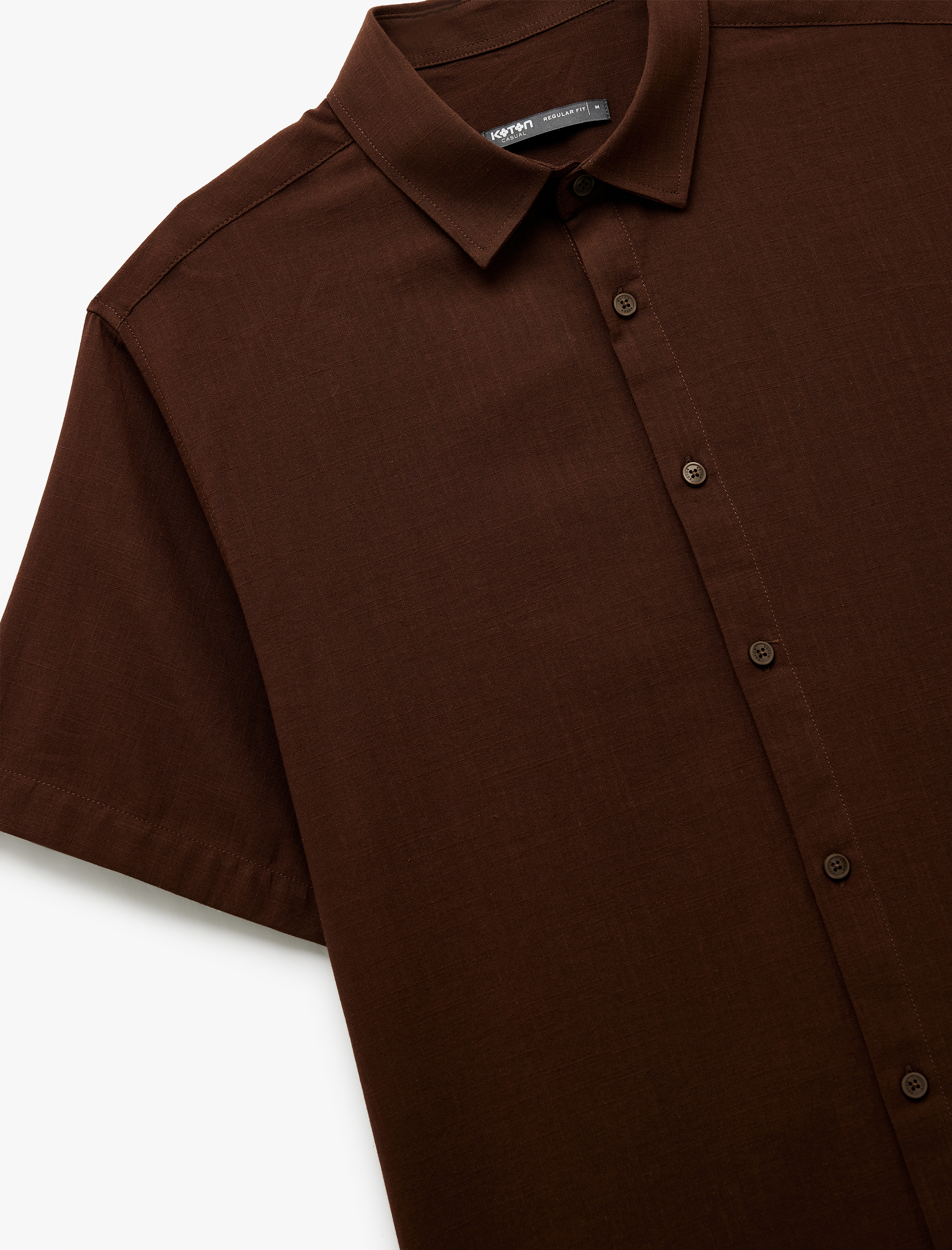   Kısa Kollu Pamuklu Regular Fit Klasik Gömlek