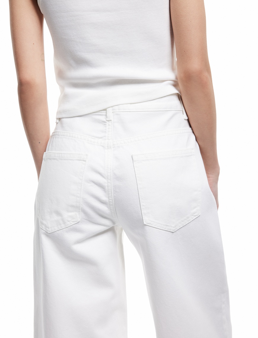   Bol Kalıp Geniş Paça Cepli Denim Pantolon - Loose Straight Fit Jean