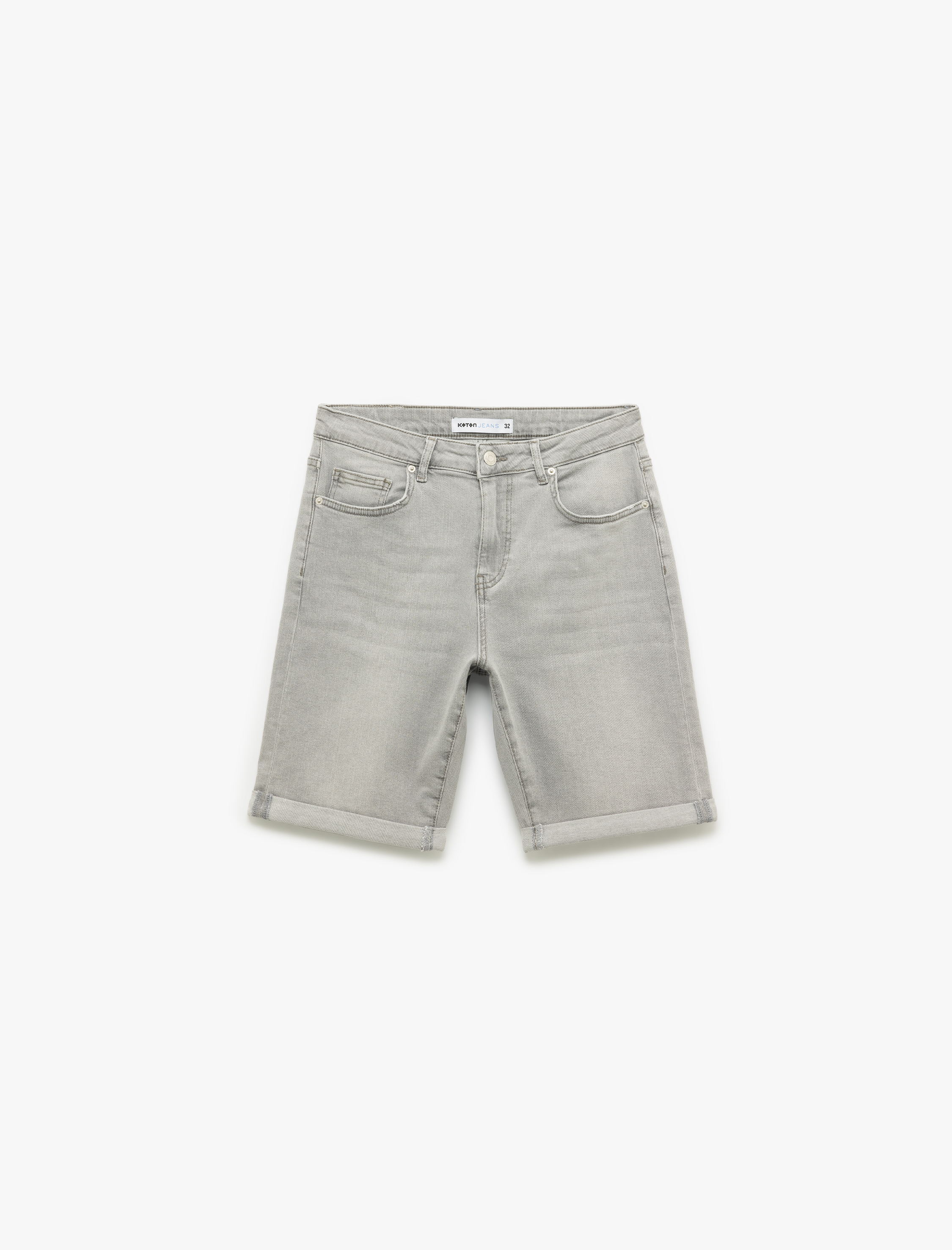   Normal Bel Pamuklu Slim Fit Jean Şort